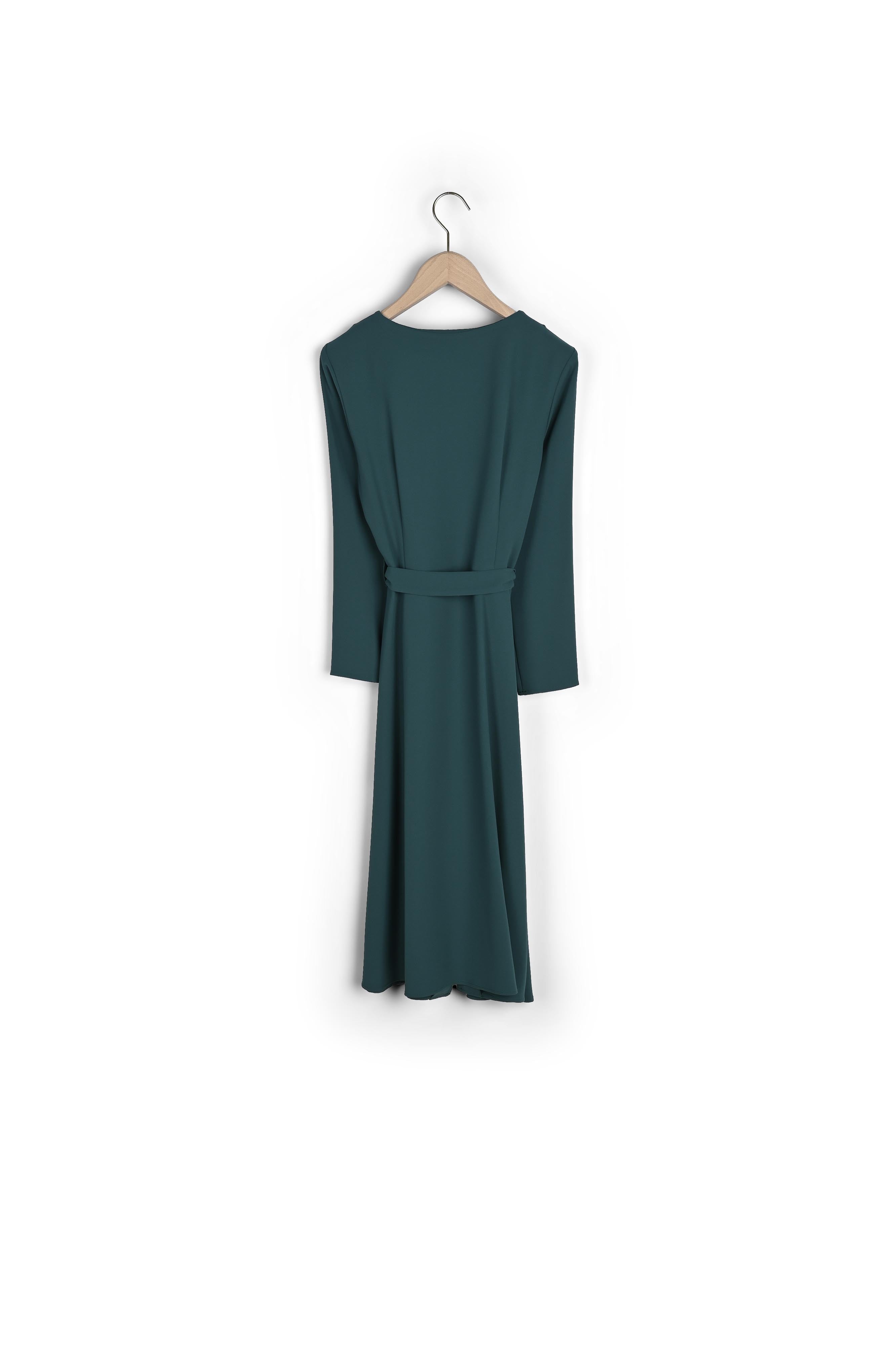 Robe Raynel verte en crêpe Faume - seconde main