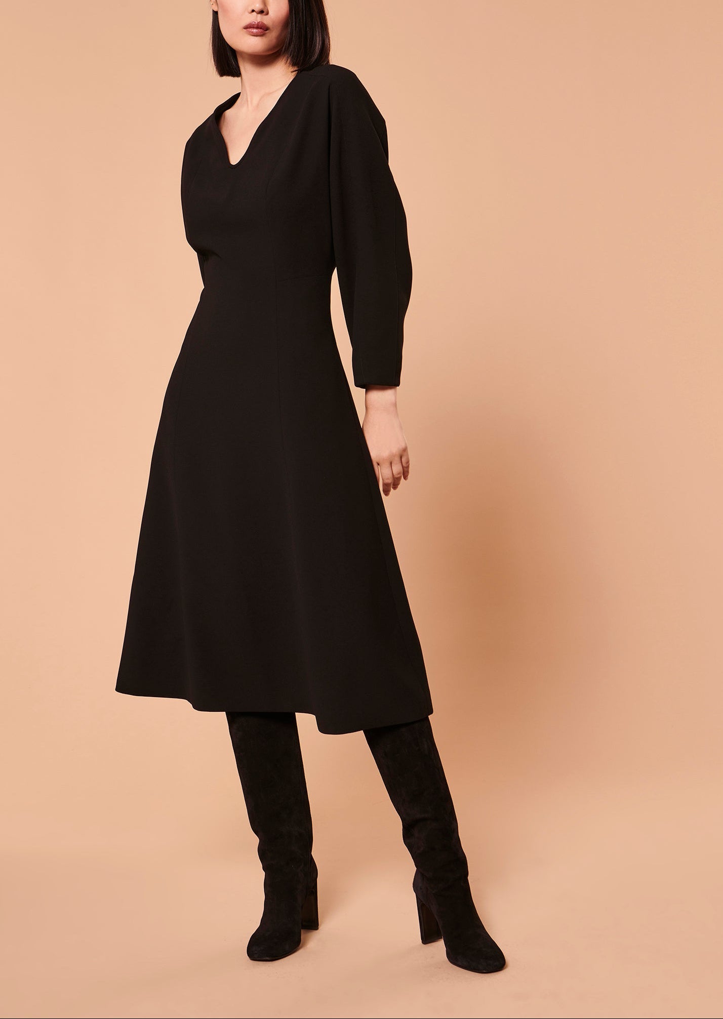 Robe Rexie noire en crêpe Faume - seconde main