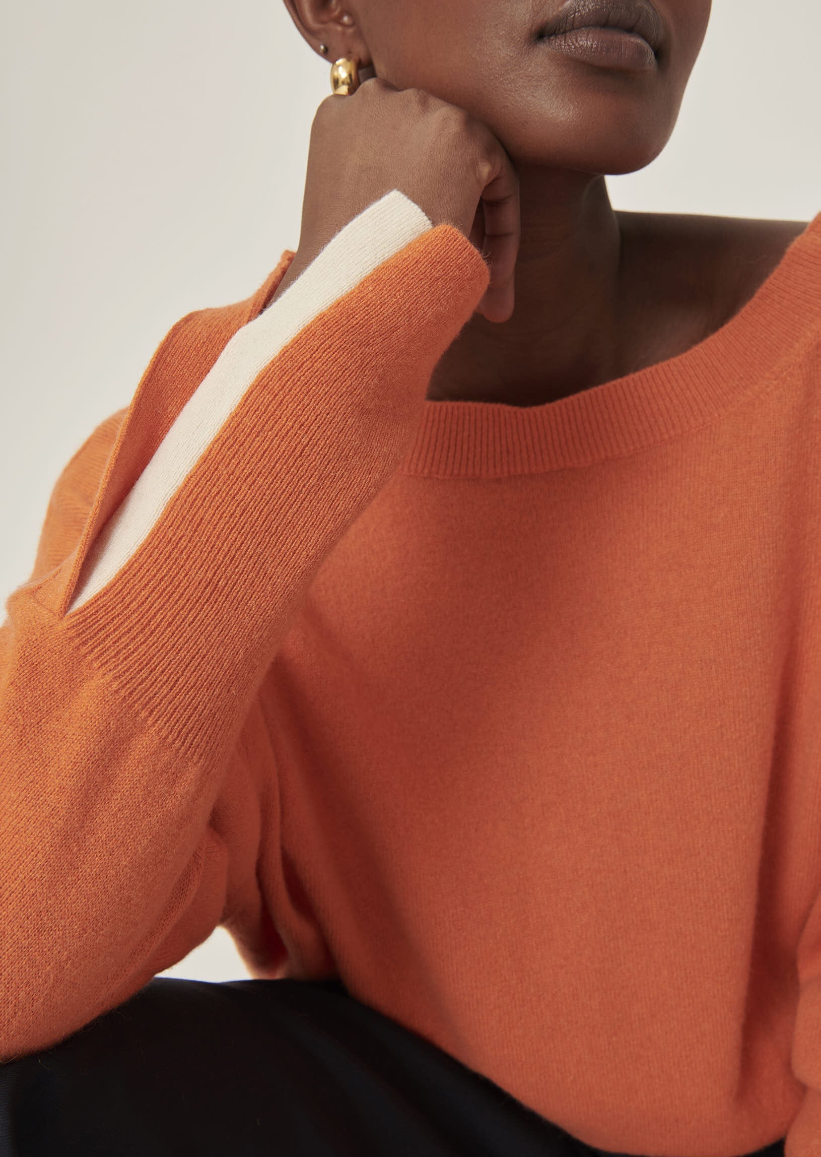 Pull Pappardelle orange en cachemire Faume - seconde main