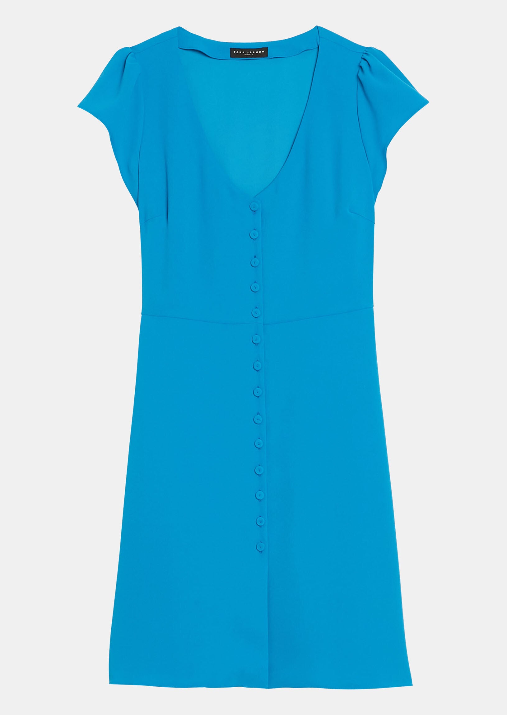 Robe Ruomi bleu ciel en crêpe Faume - seconde main