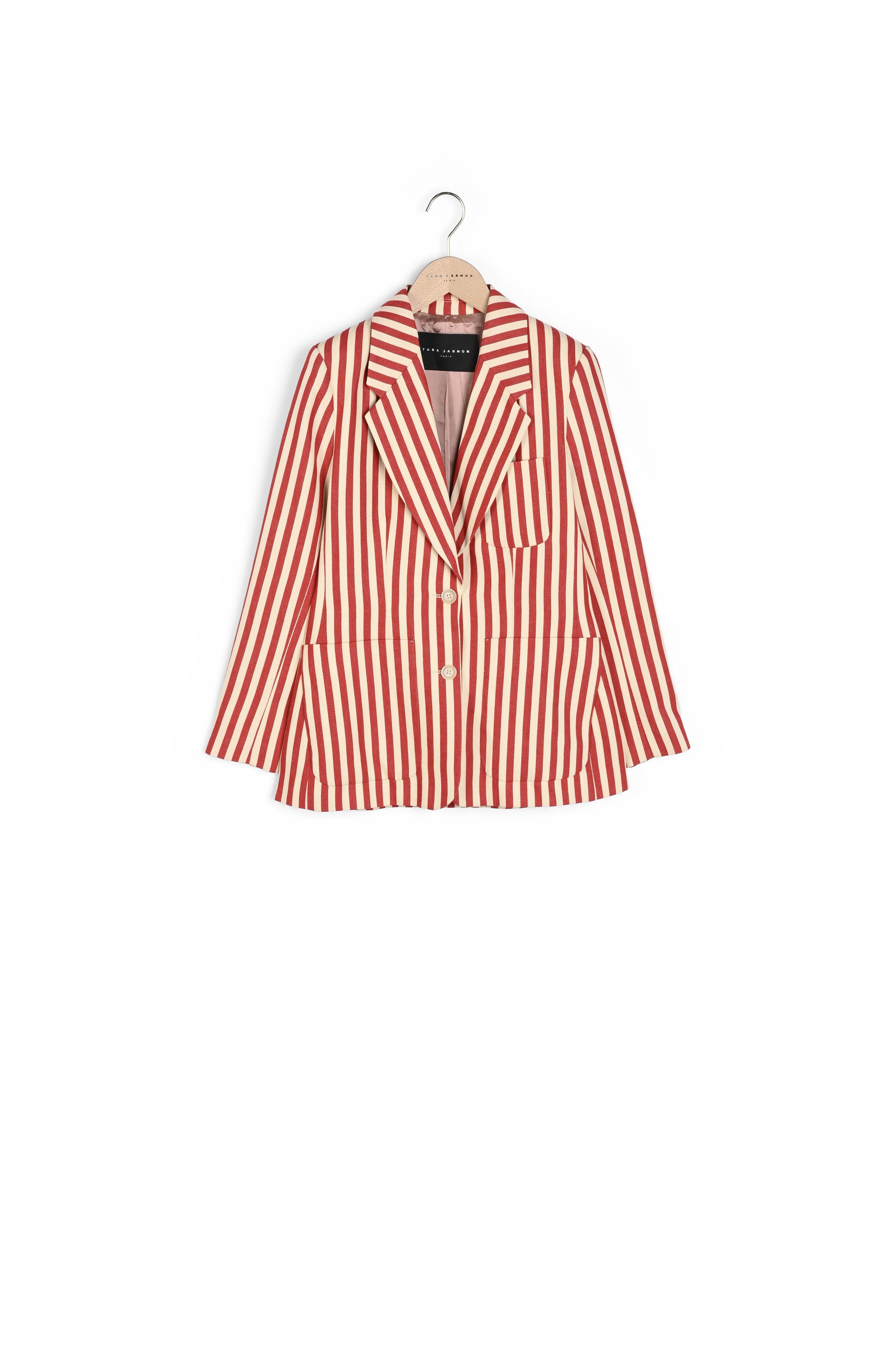 Veste Vivante écrue rayée rouge en coton Faume - seconde main