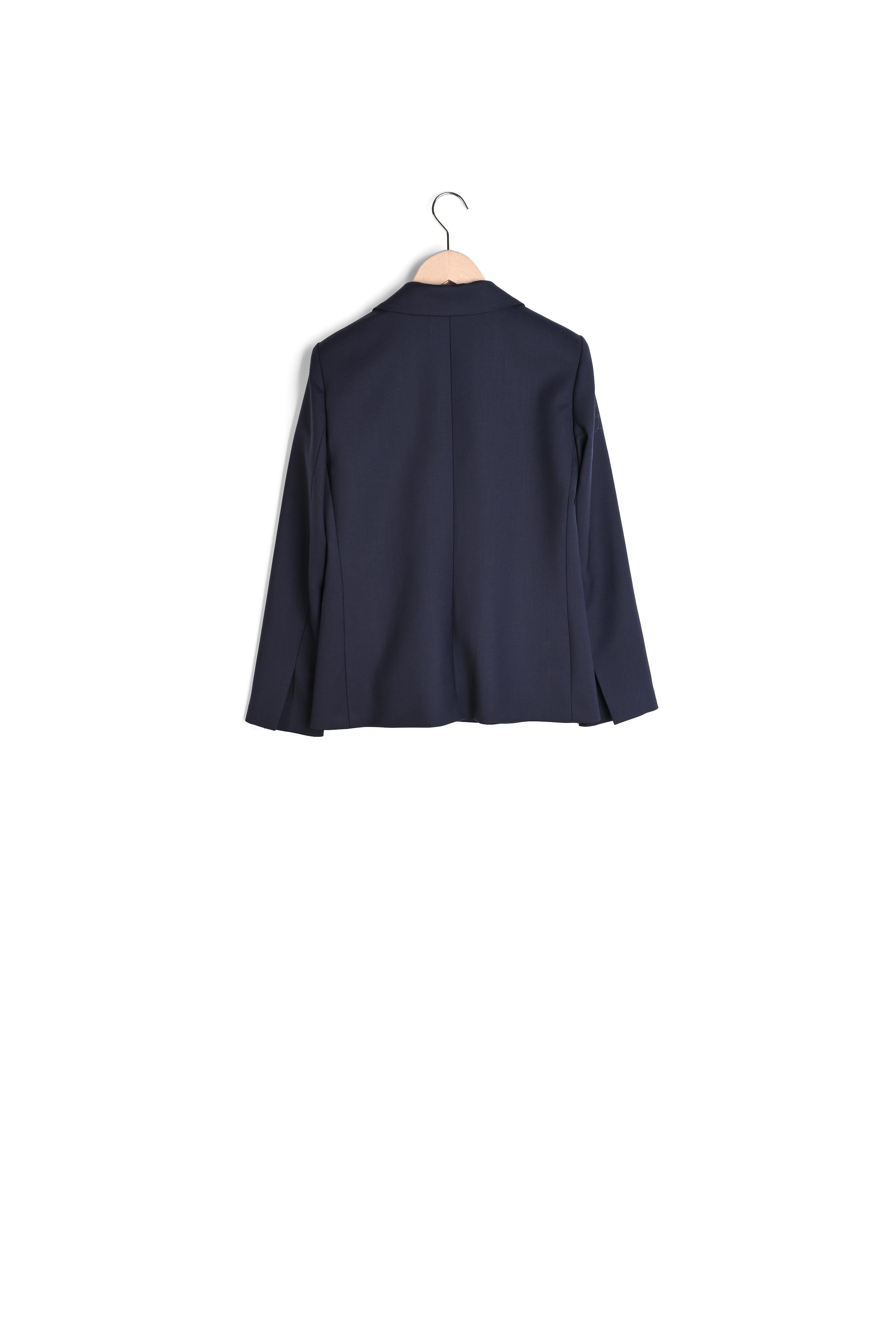 Veste Victorienne bleu nuit en laine froide Faume - seconde main