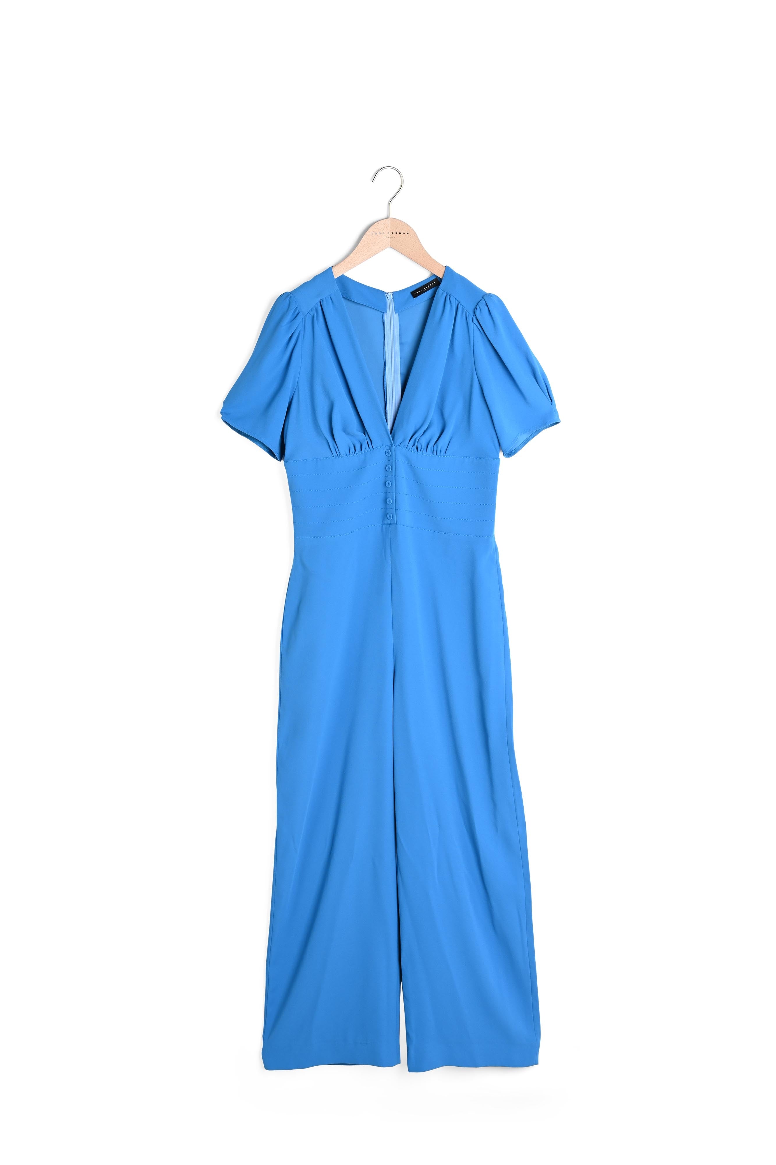 Combinaison Cleo bleu ciel en crêpe Faume - seconde main