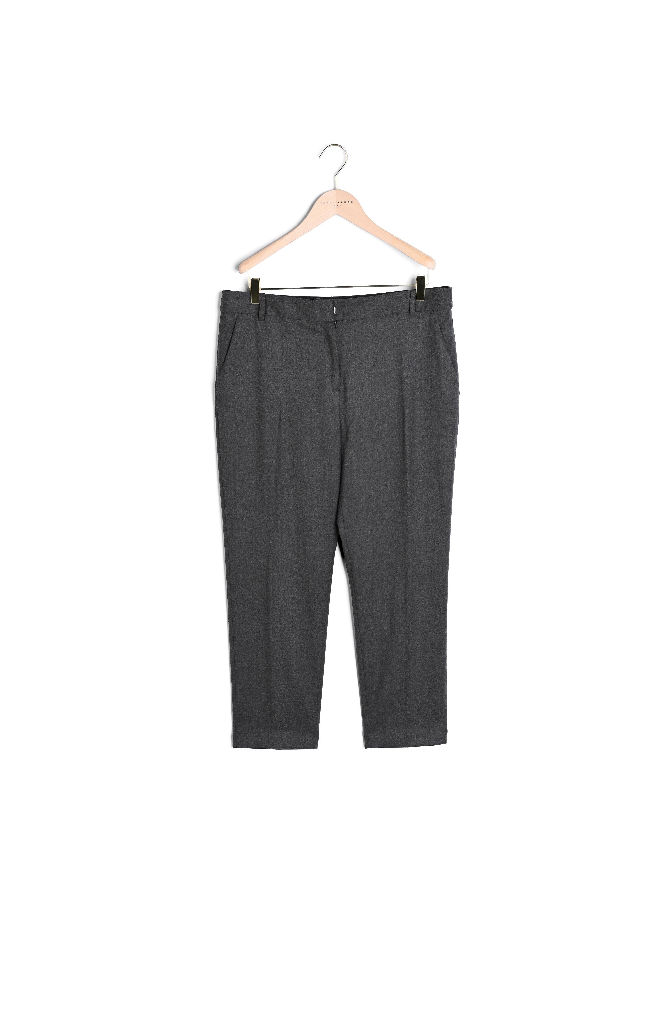 Pantalon Philippine en flanelle stretch gris foncé Faume - seconde main