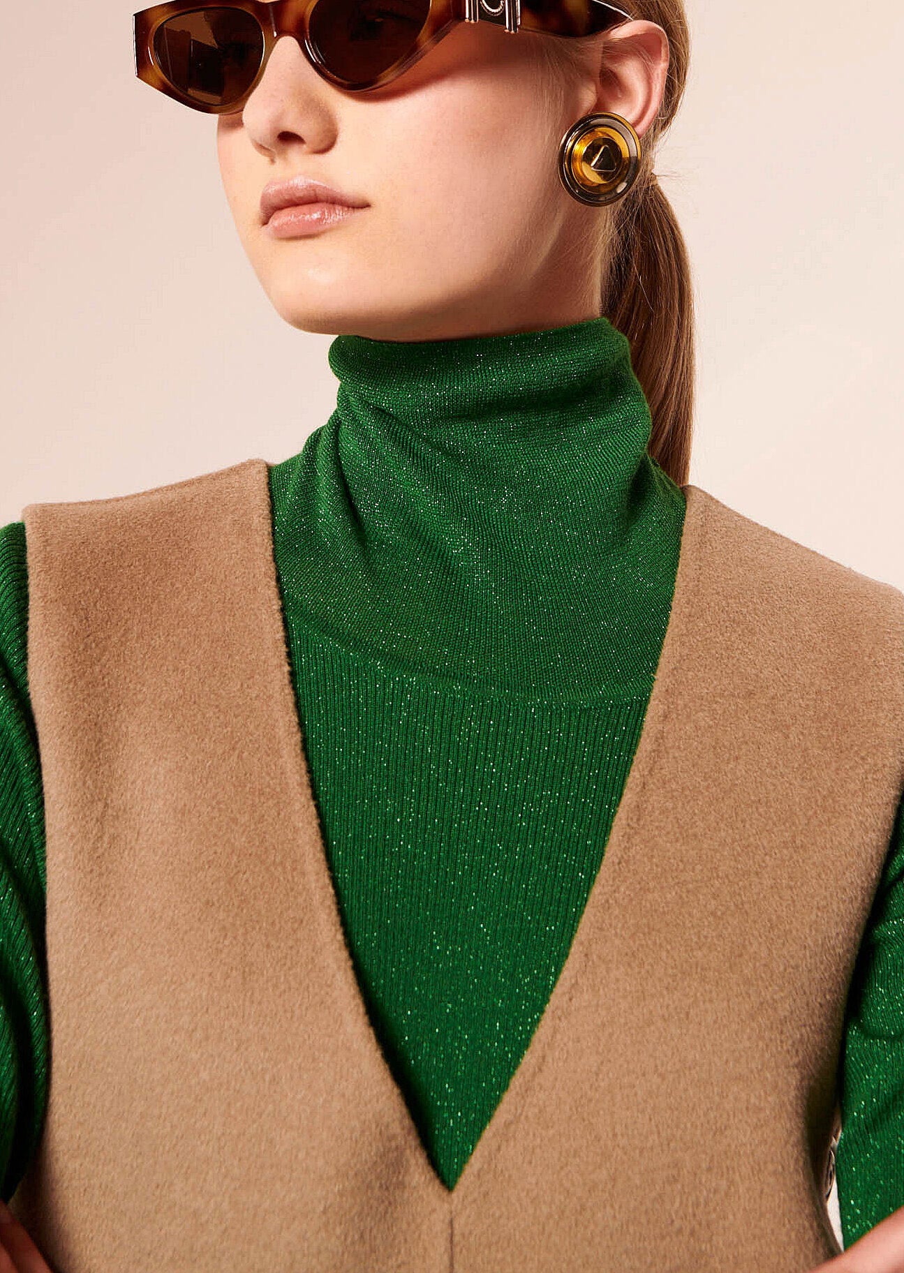 Robe Roma beige en laine double face Faume - seconde main