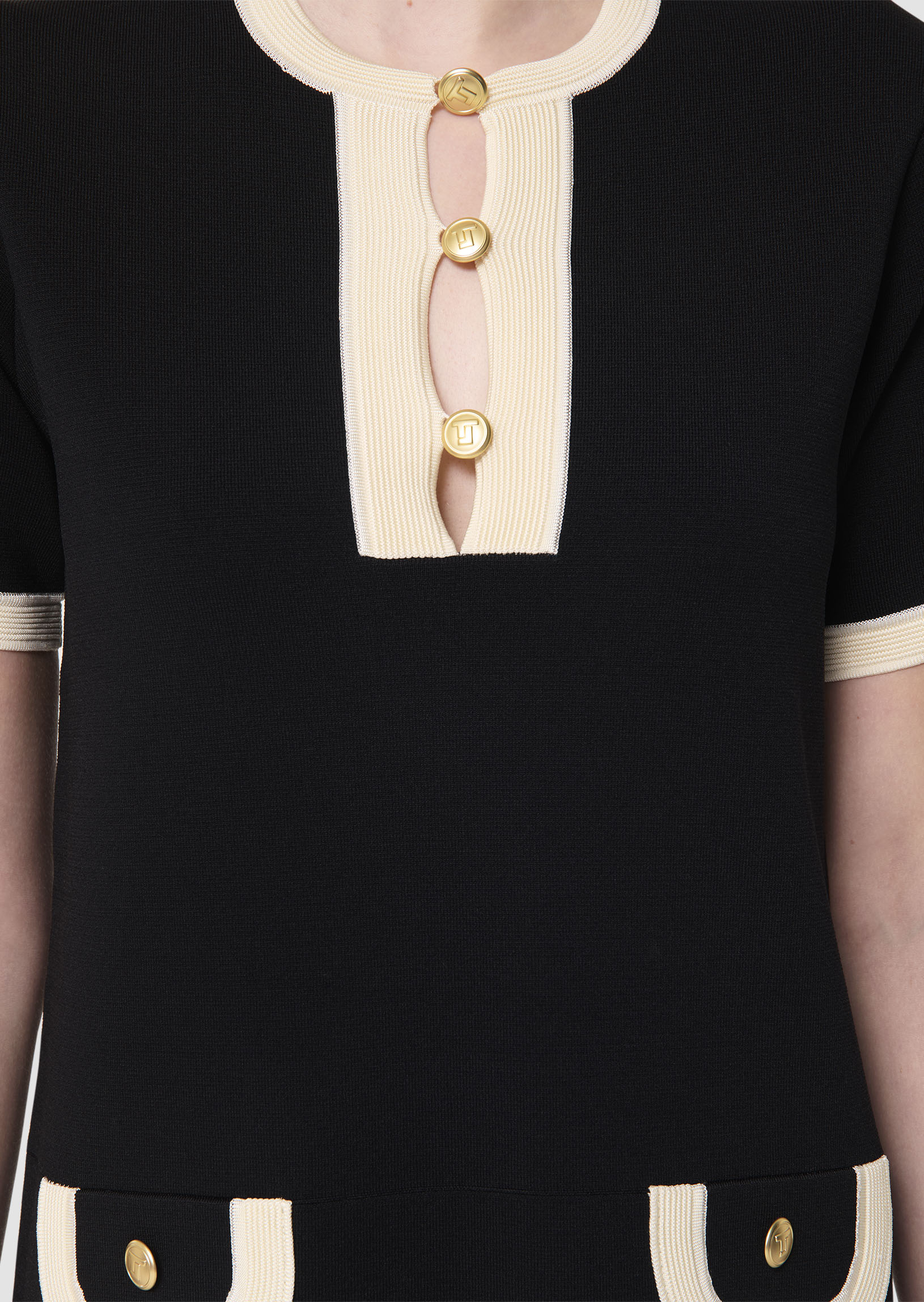 Robe bicolore nuit et écrue Roller Faume - seconde main