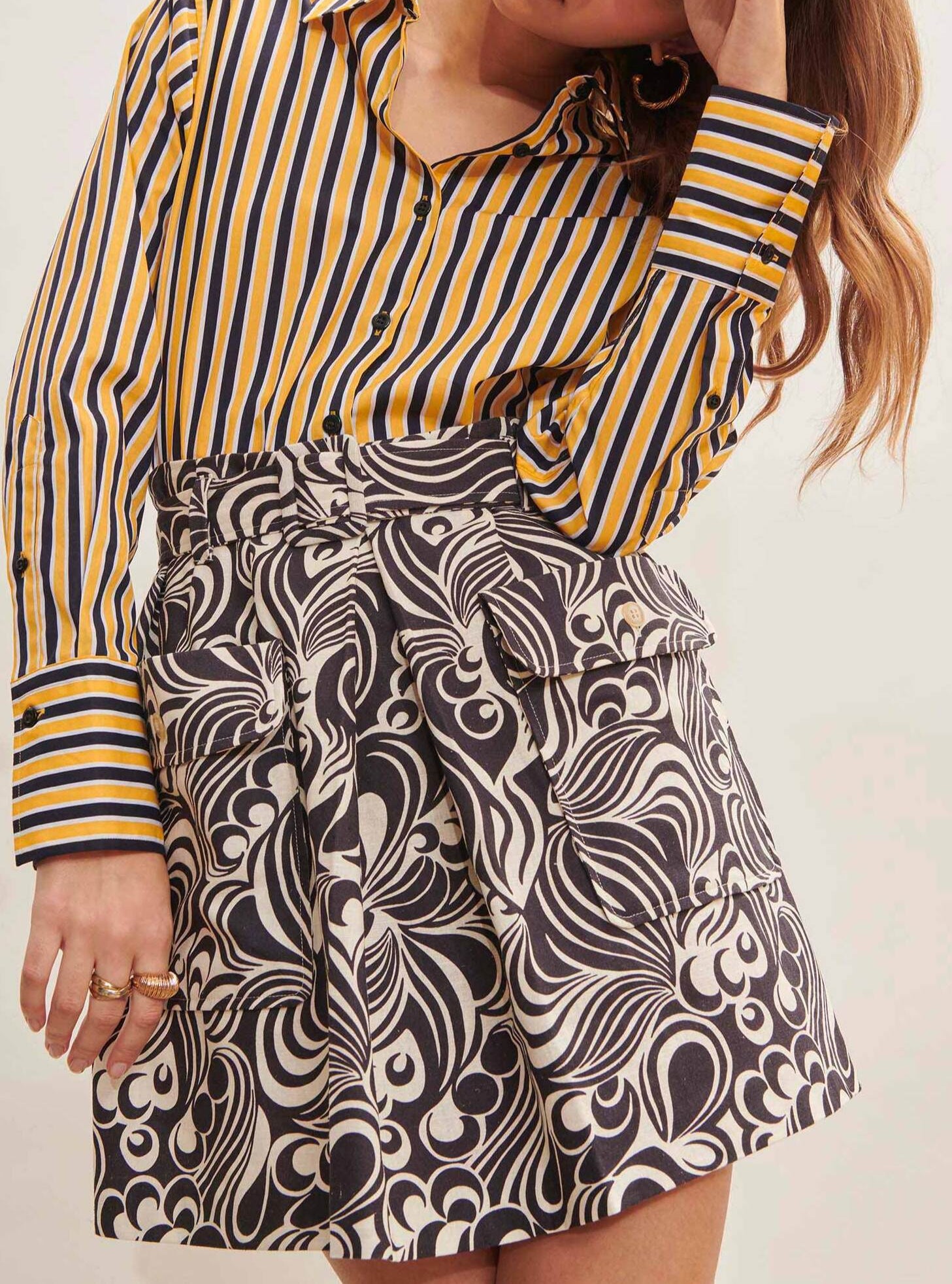 Jupe Joelle écrue imprimé psyche en coton Faume - seconde main