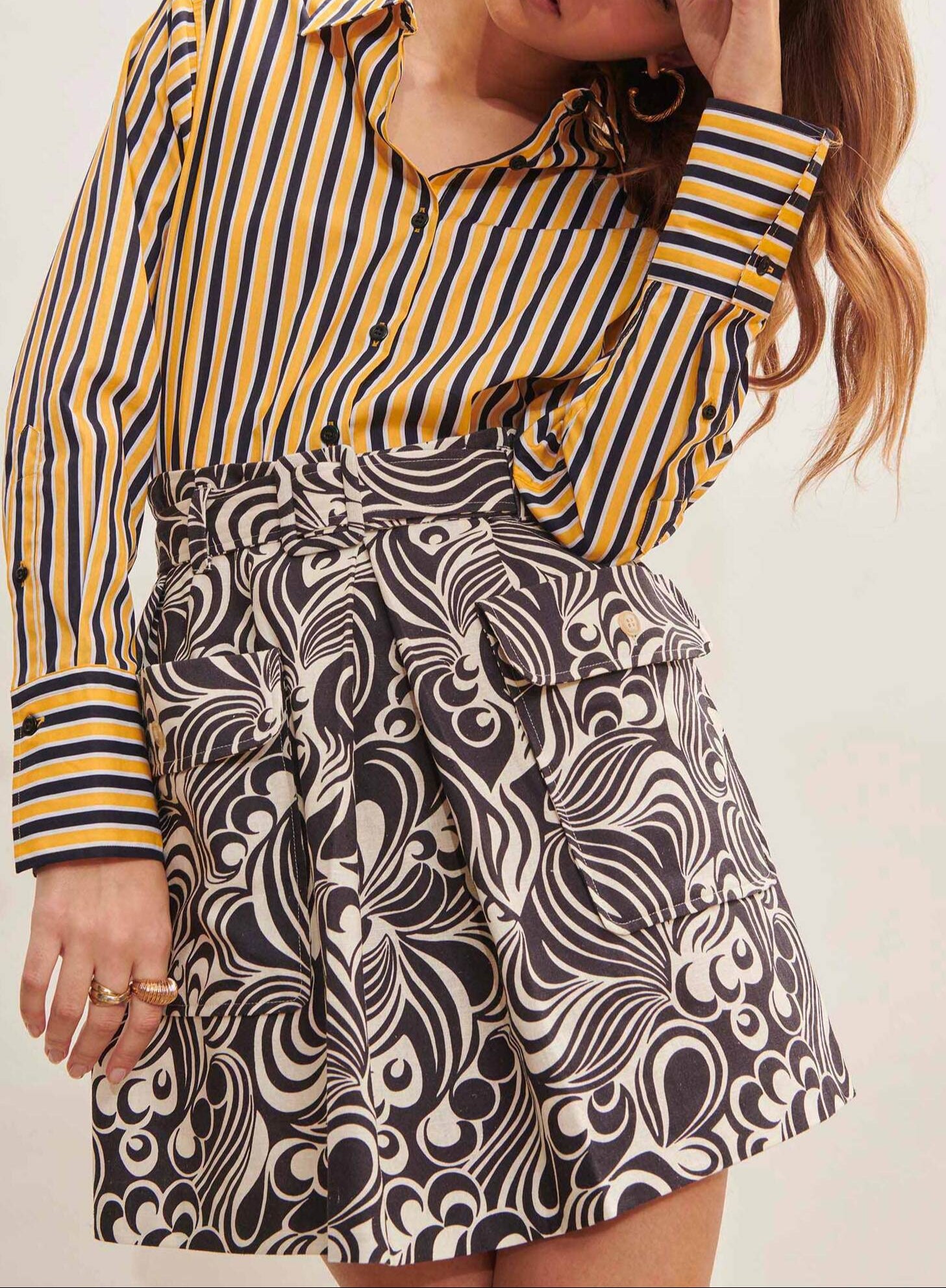 Jupe Joelle écrue imprimé psyche en coton Faume - seconde main