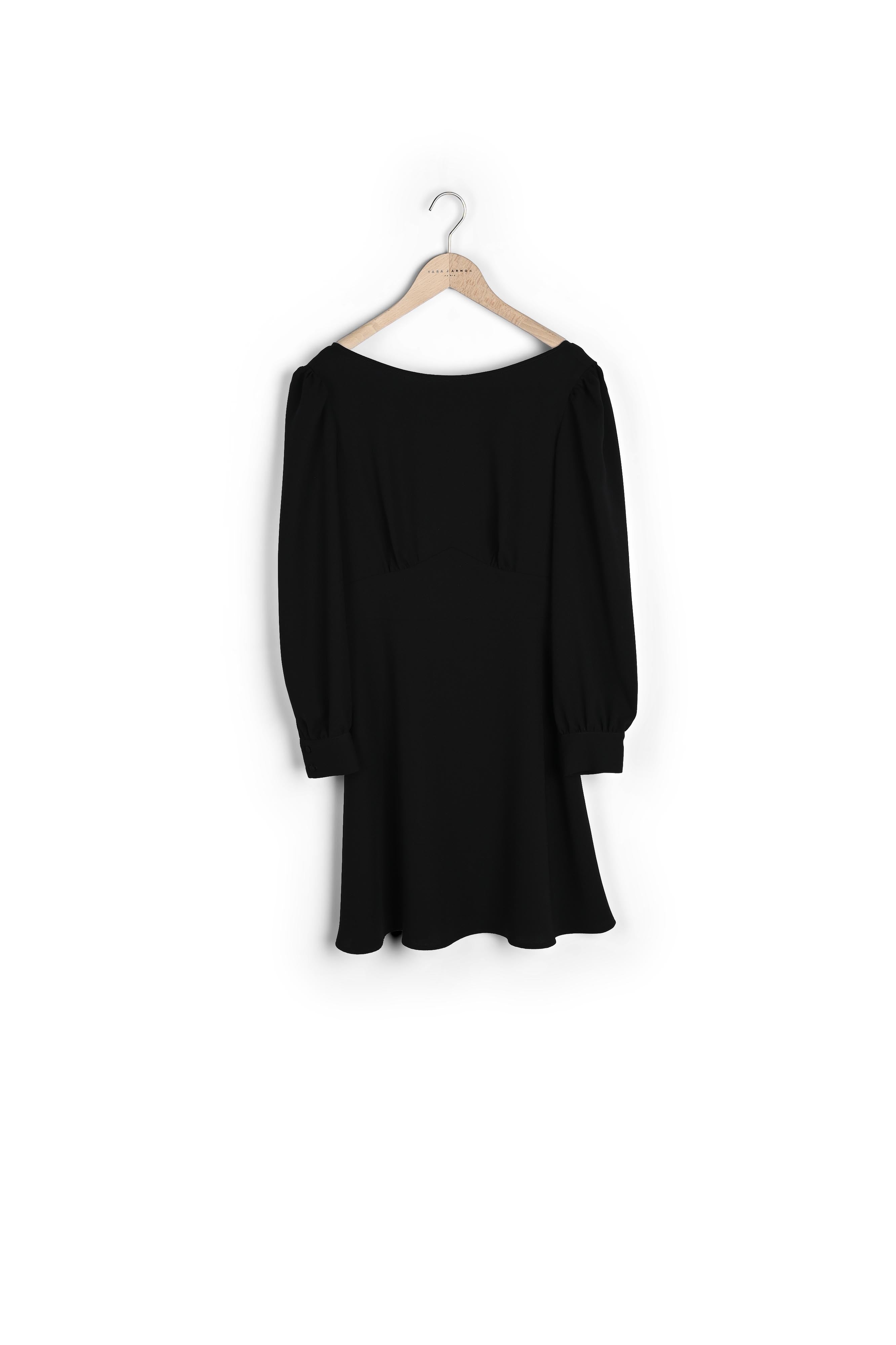 Robe Renette ajustée en crêpe mat noire Faume - seconde main