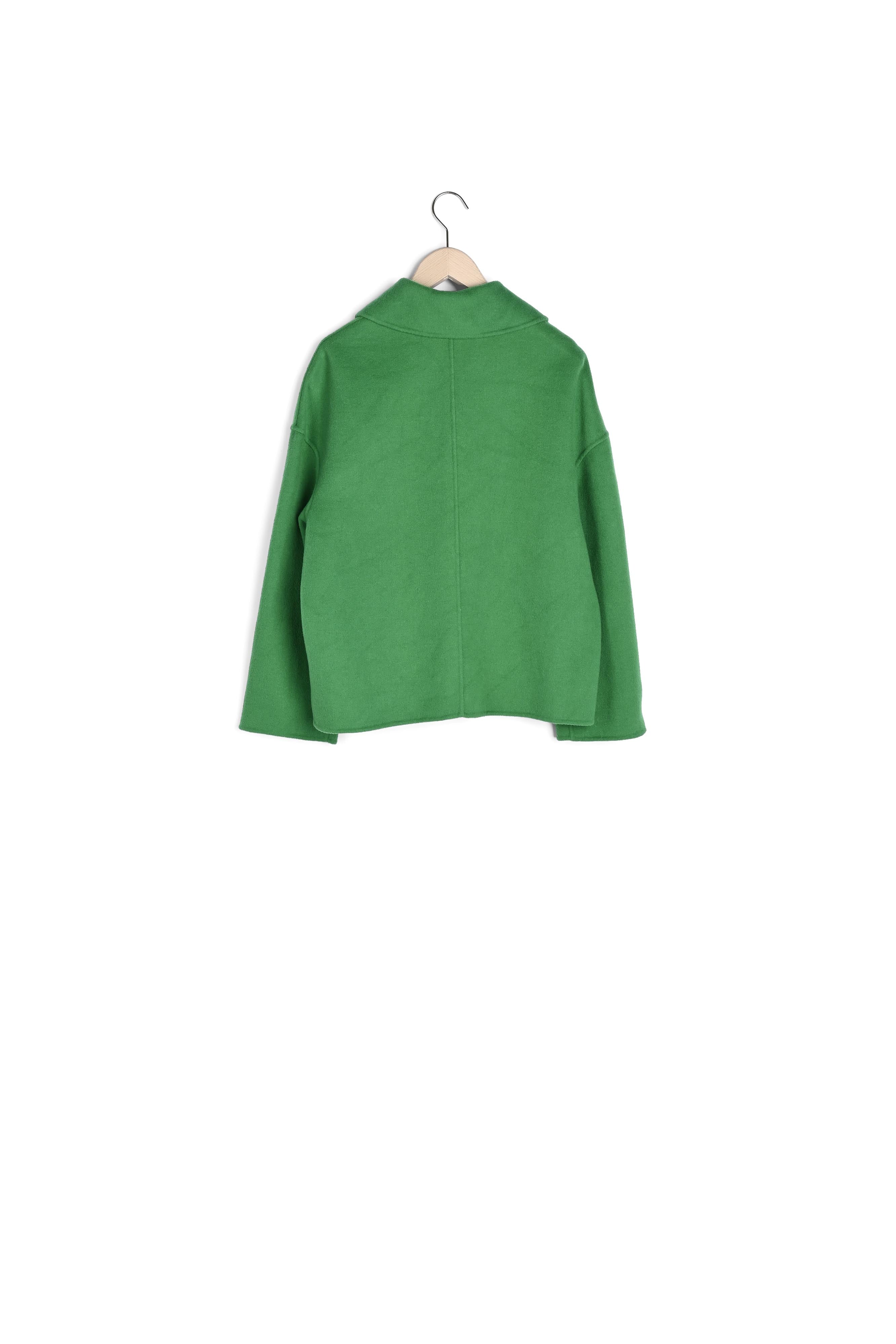 Manteau Madrid vert émeraude en laine double face Faume - seconde main