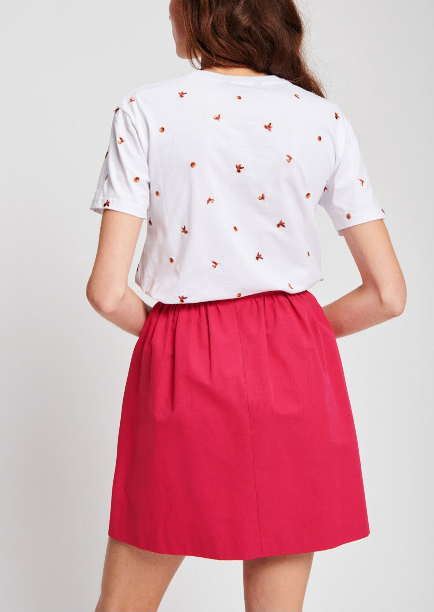 Jupe courte azalée en ottoman Faume - seconde main