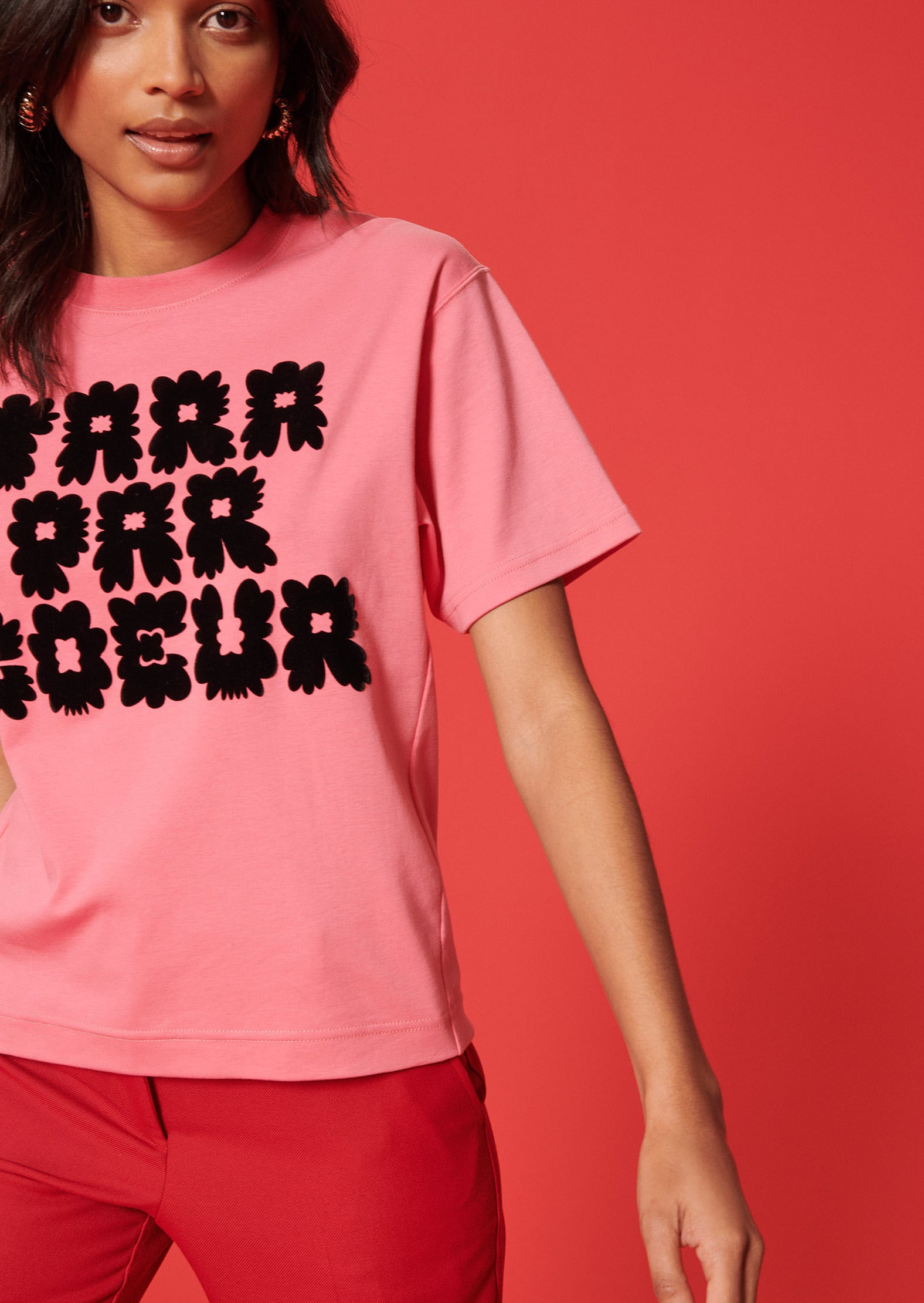 T-shirt Trefle rose en coton Faume - seconde main