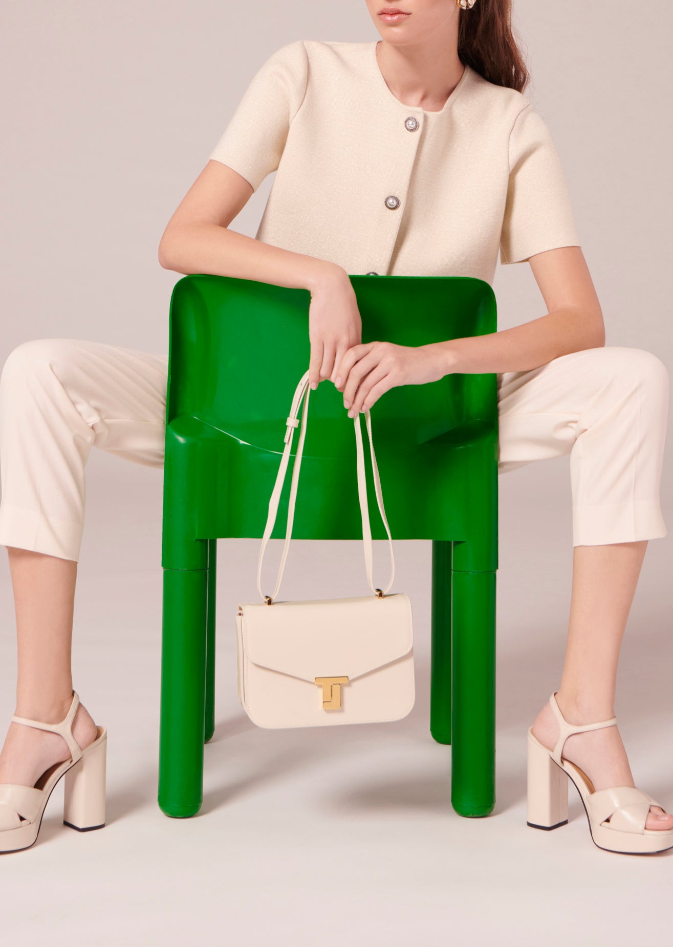 Gilet Glitter doré en maille compacte et lurex Faume - seconde main