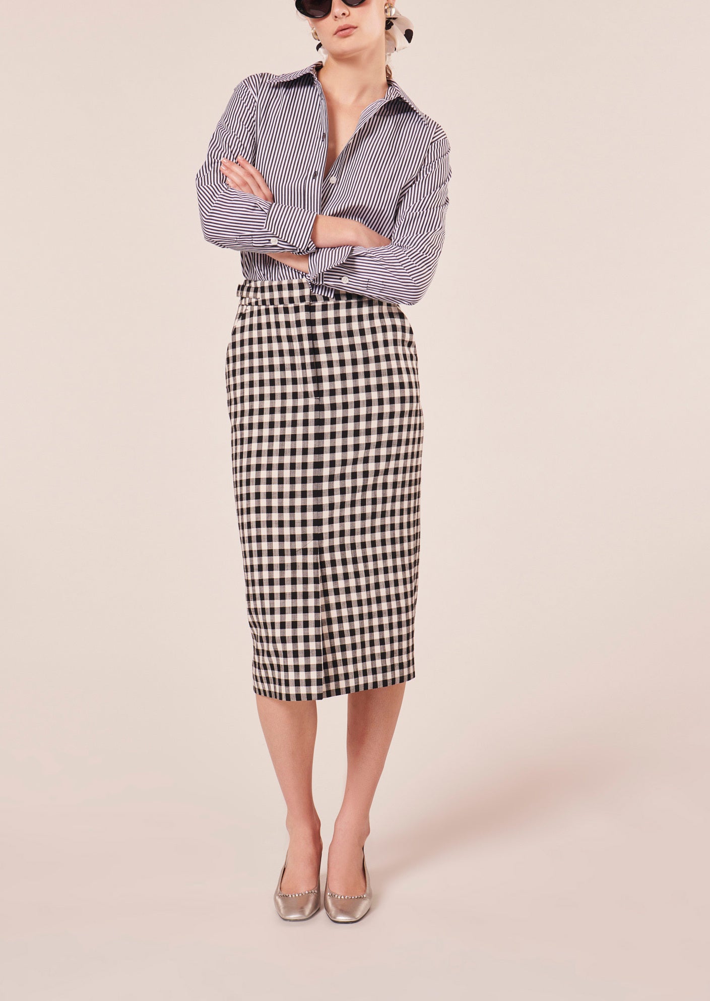 Jupe Justina noire en vichy Faume - seconde main