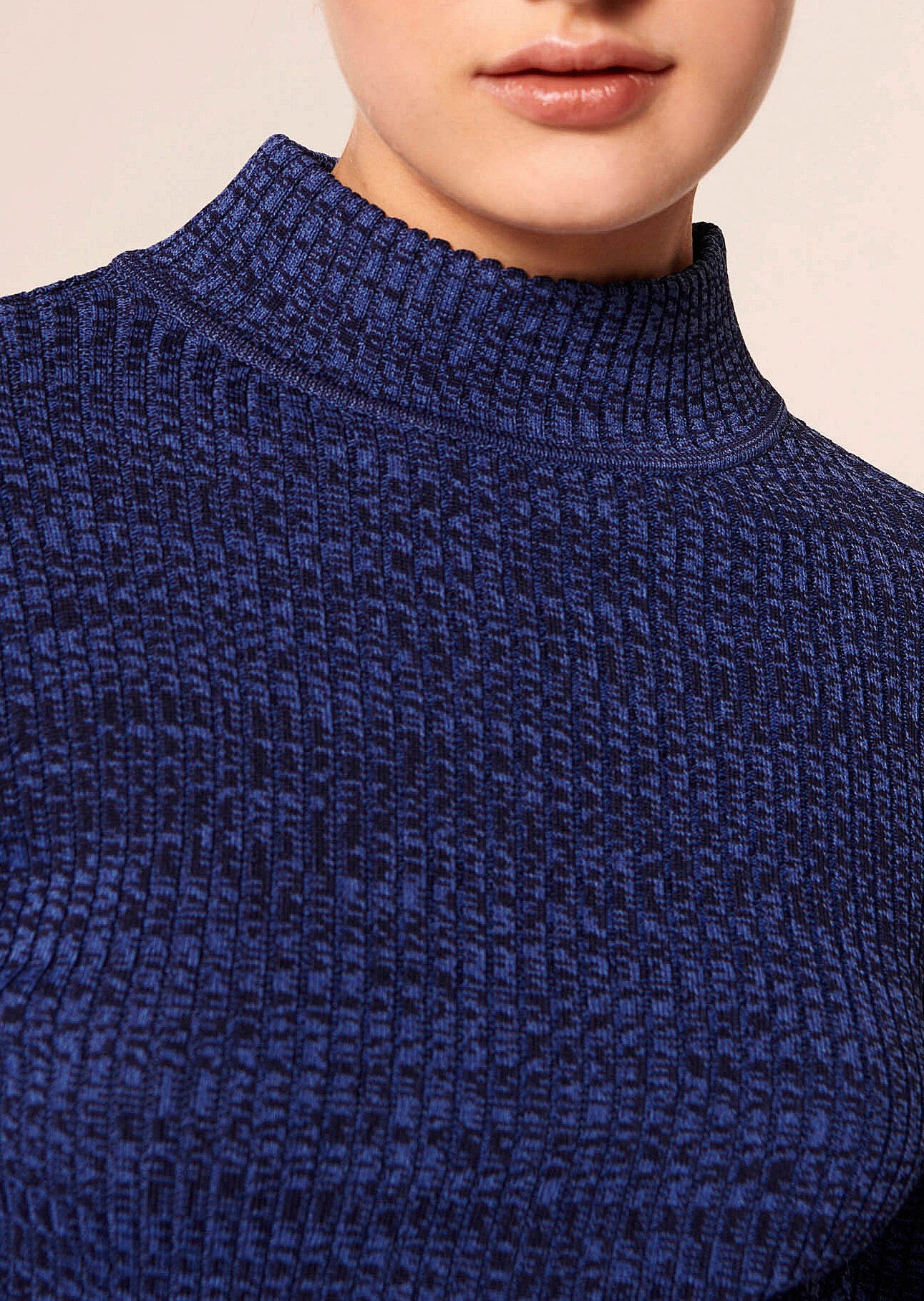 Pull Prudie bleu chiné côtelé Faume - seconde main