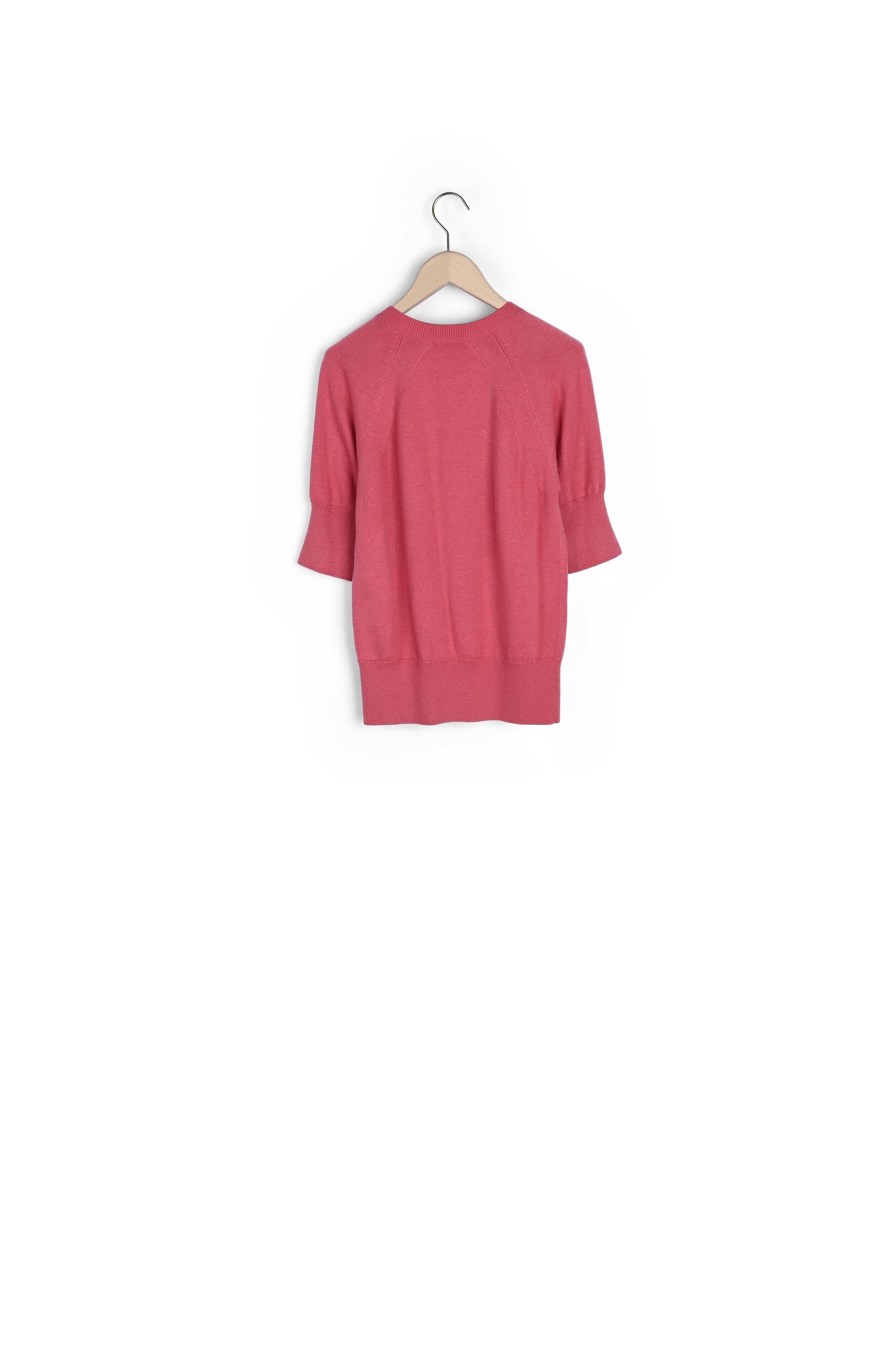 Pull Pastelle rose en laine merinos Faume - seconde main