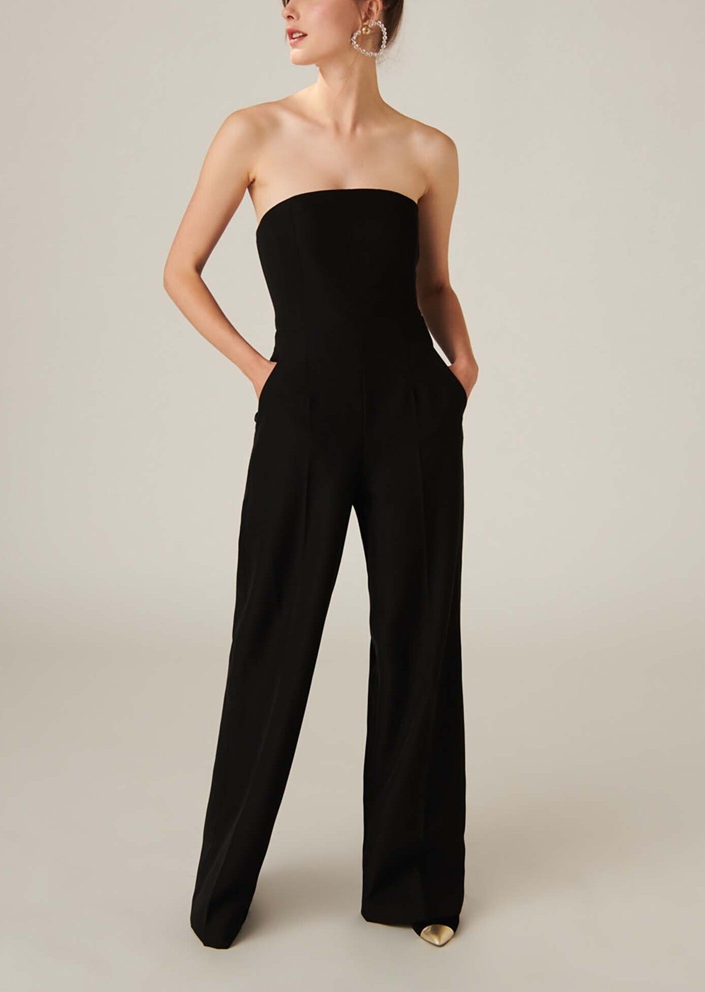 Combinaison bustier Perry Perry noire en laine froide Faume - seconde main