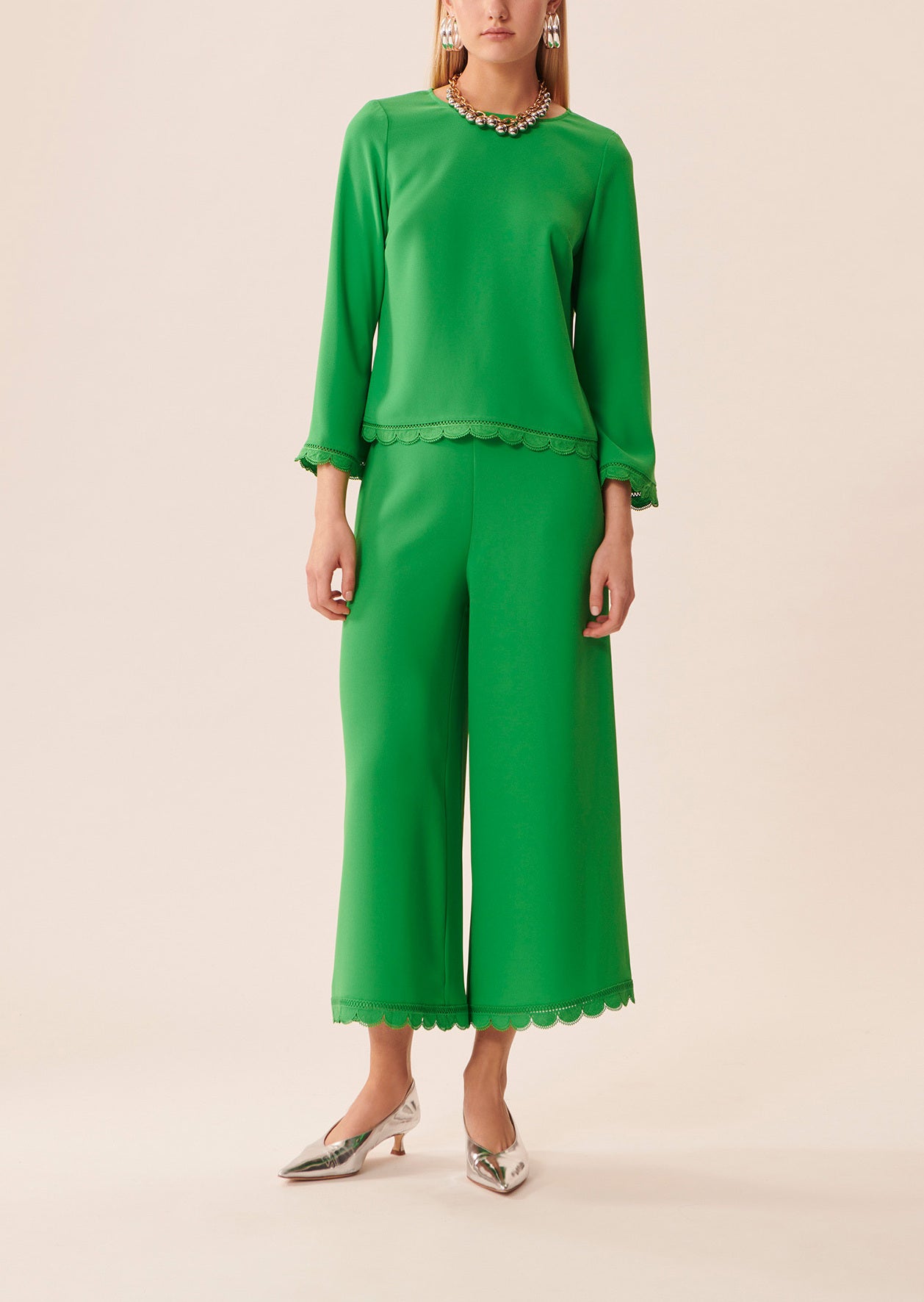 Top Teddy vert émeraude en crêpe Faume - seconde main