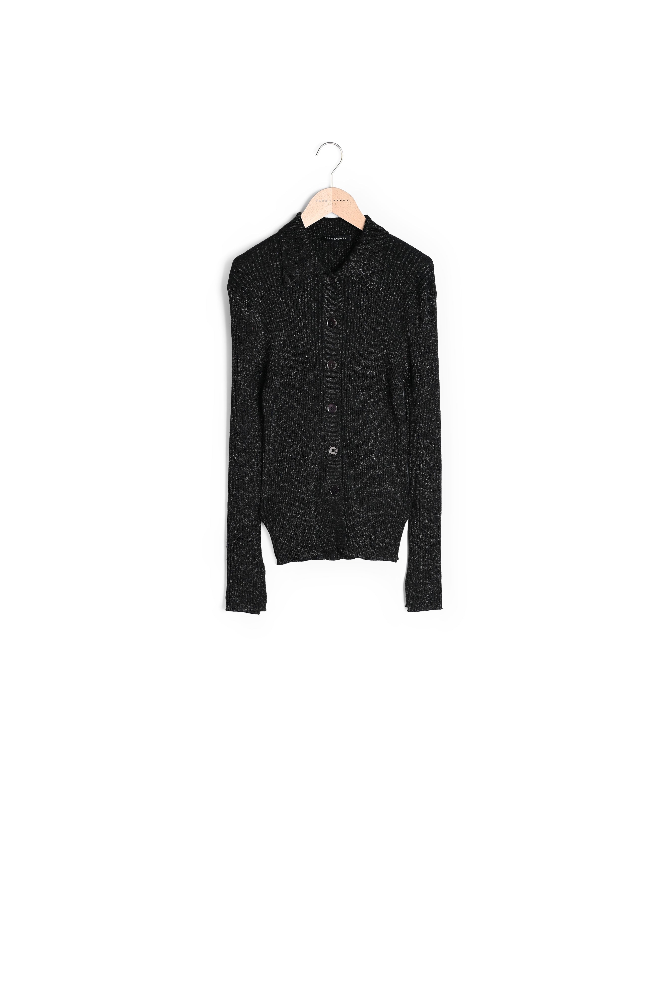 Cardigan Glossie noir en laine et lurex Faume - seconde main