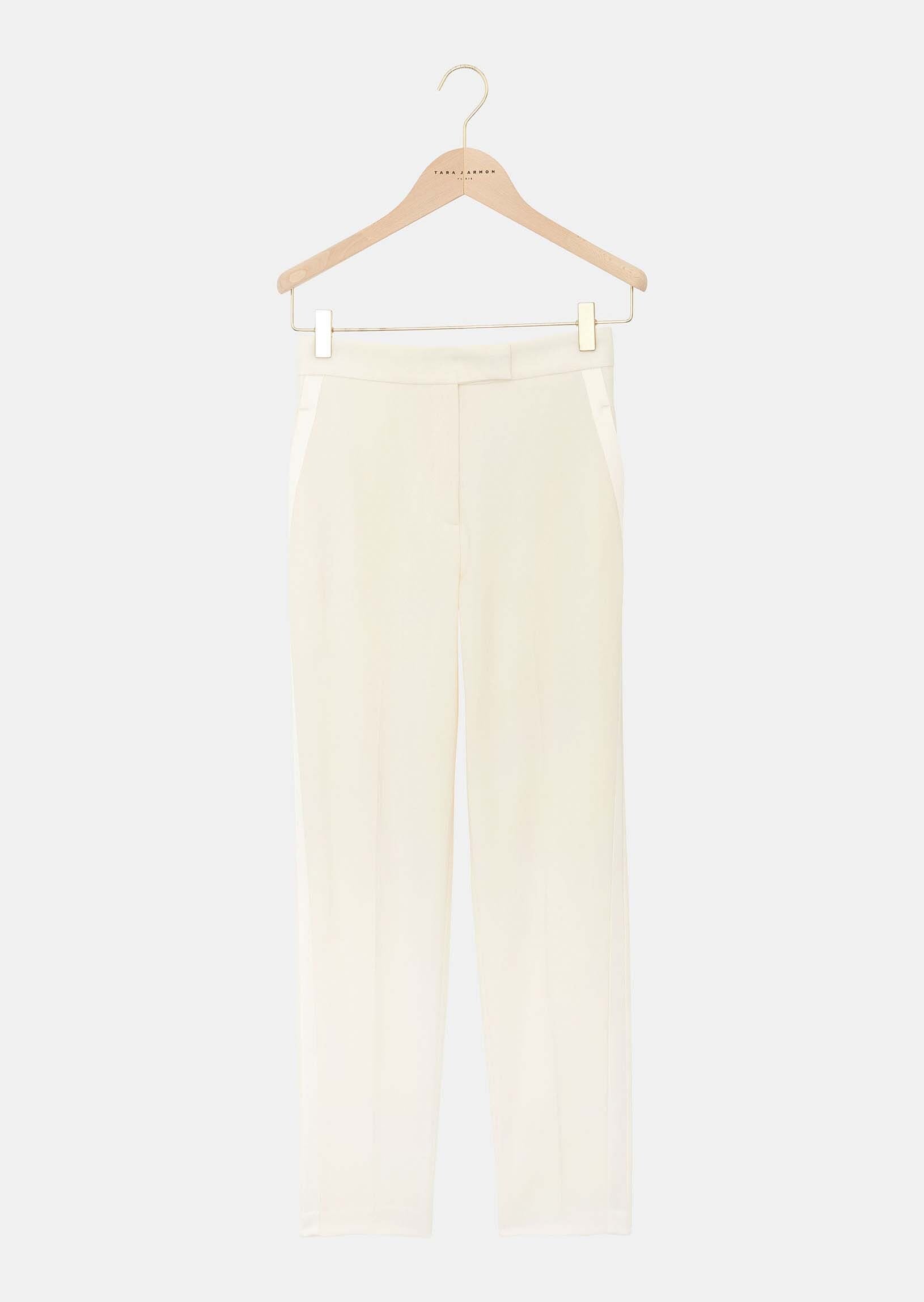 Pantalon de tailleur Paul écru en laine froide Faume - seconde main