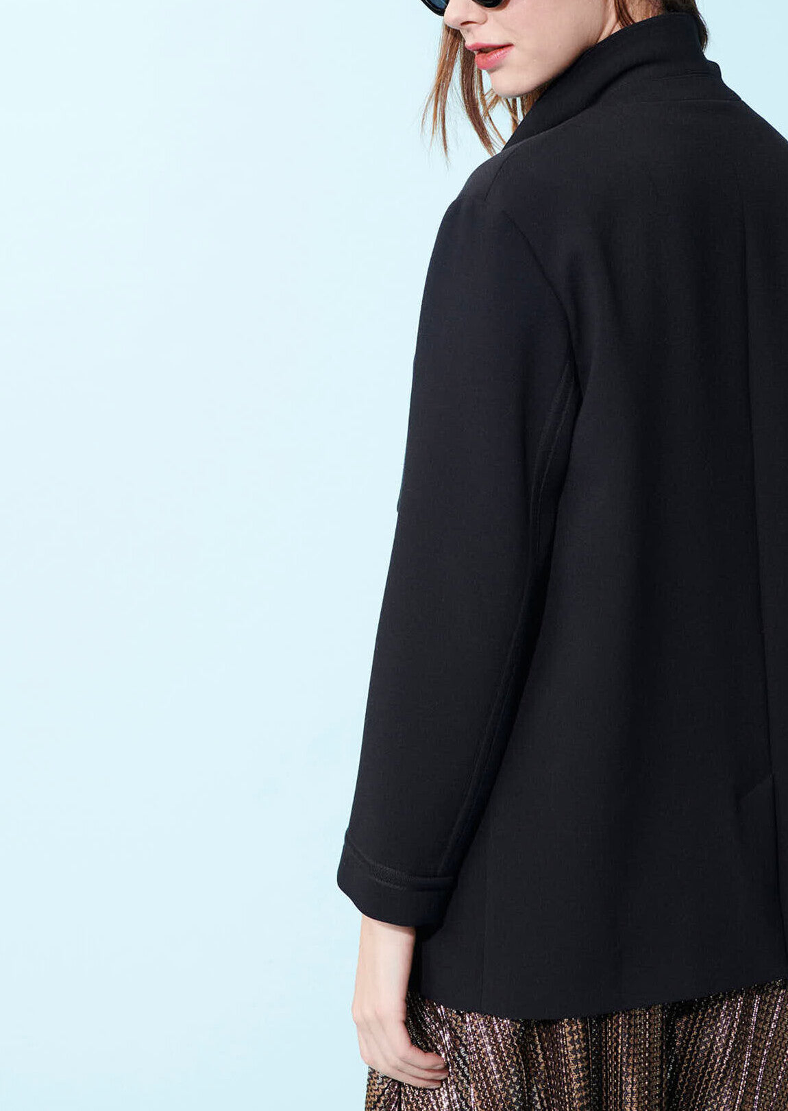 Veste Vick de tailleur noire en crêpe Faume - seconde main