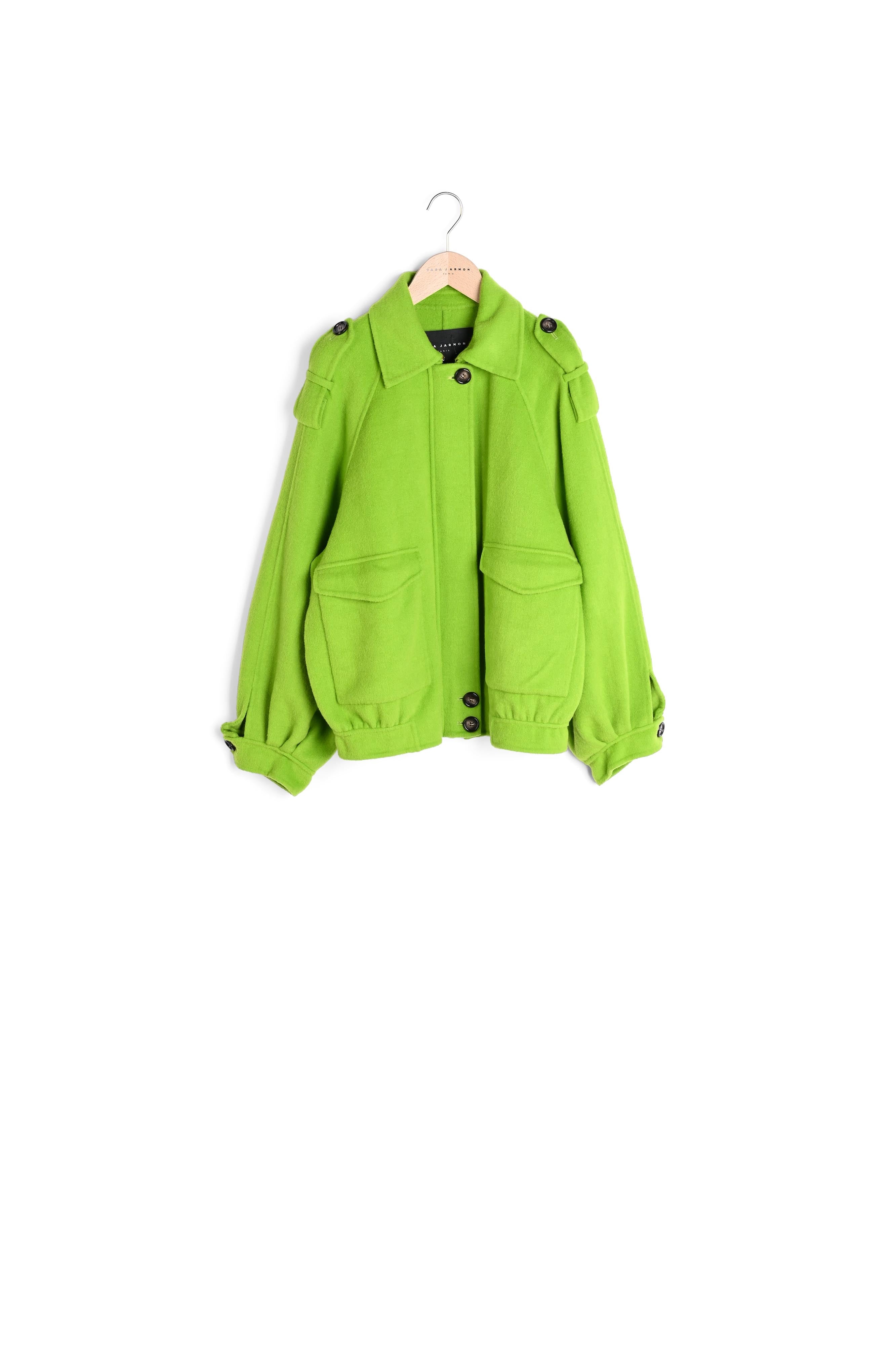 Blouson Betty vert en laine double face Faume - seconde main