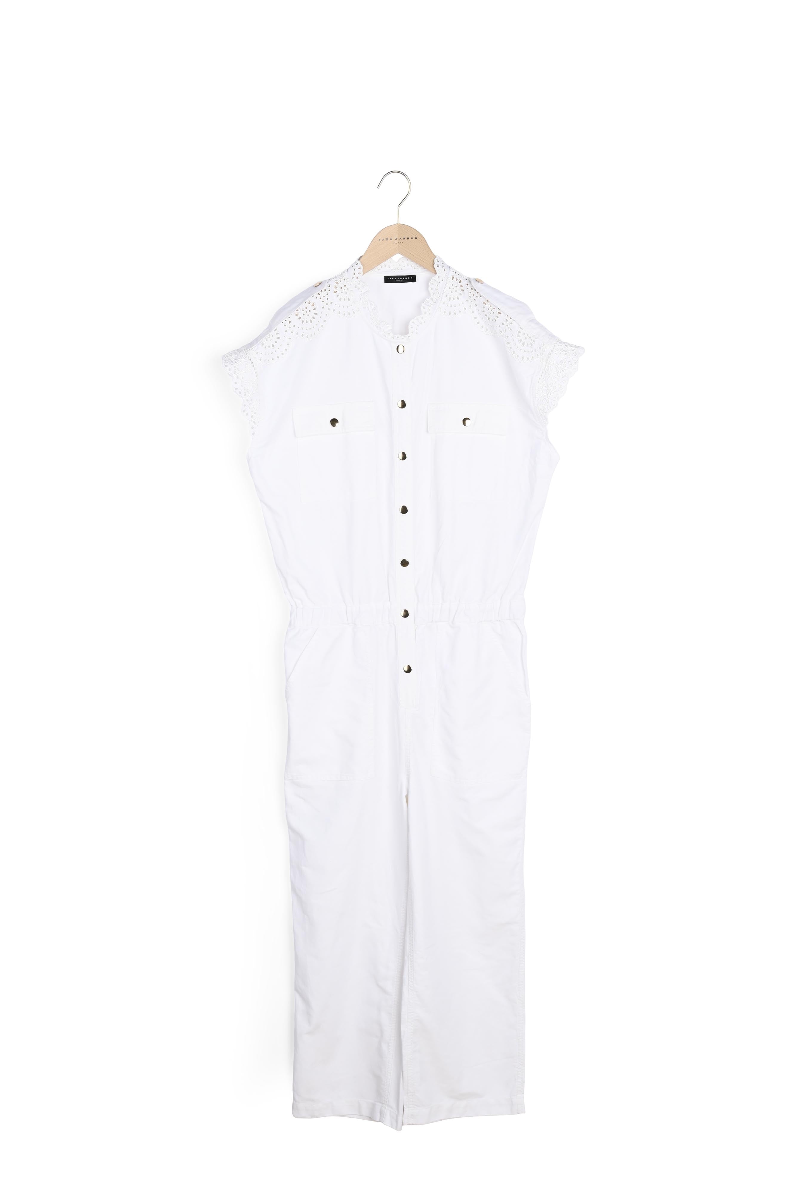 Combinaison Charmante blanche brodée en coton Faume - seconde main