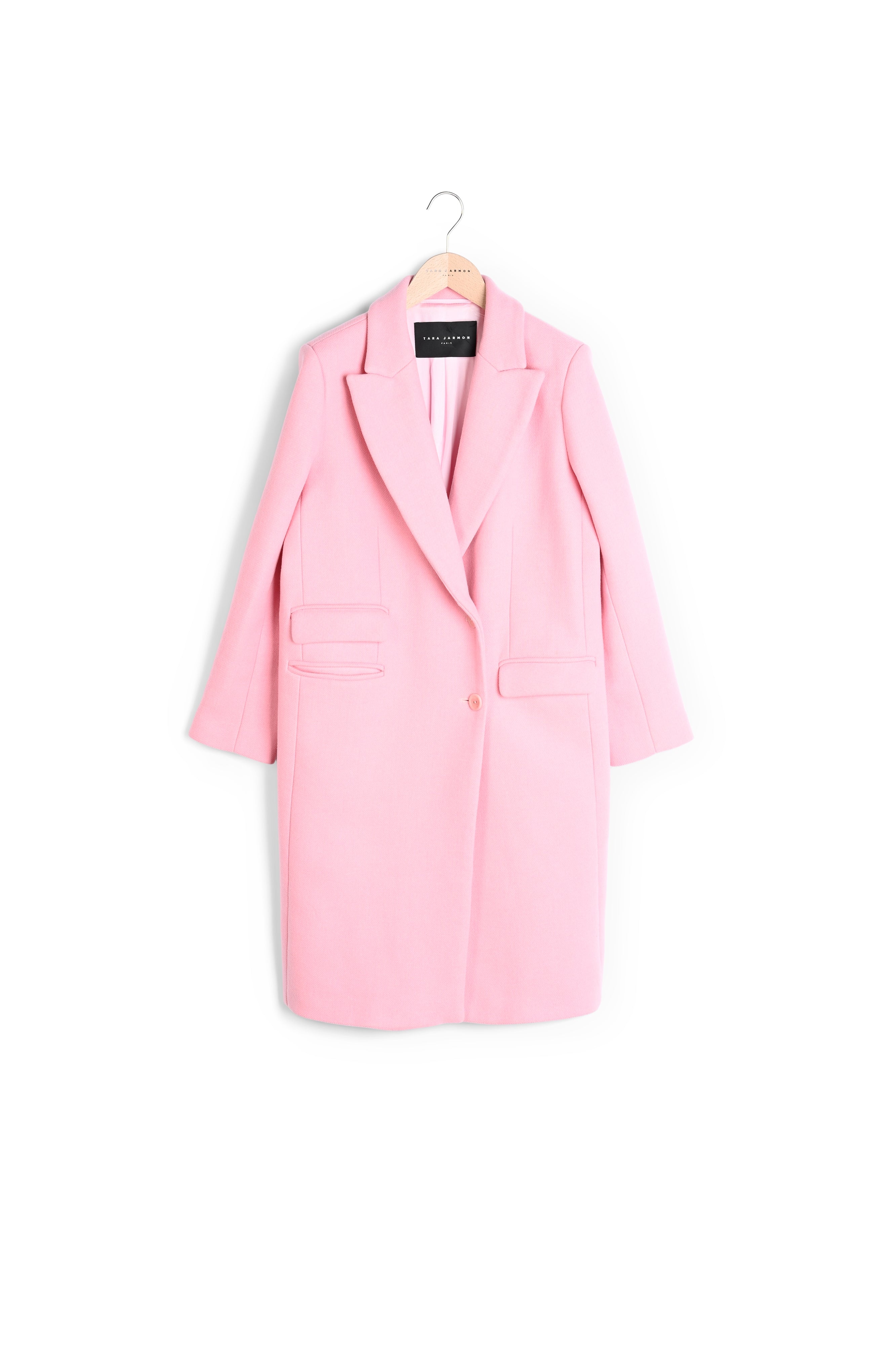 Manteau Mariana rose pâle en drap caban Faume - seconde main