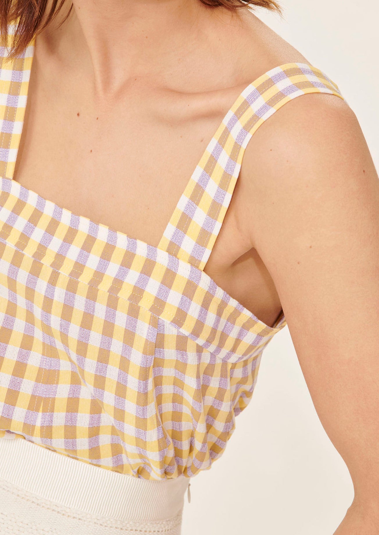 Top Tacci violet en vichy Faume - seconde main