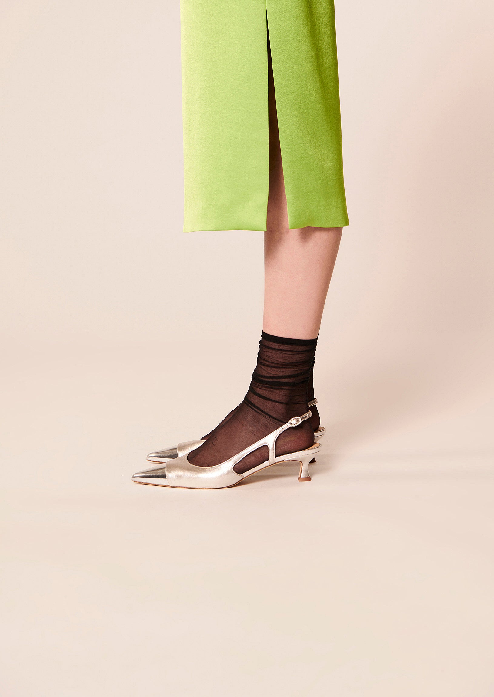 Jupe Jenny verte en satin Faume - seconde main