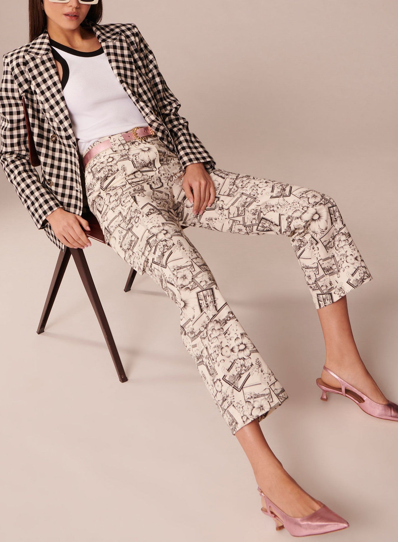 Pantalon Philippo écru imprimé en coton Faume - seconde main