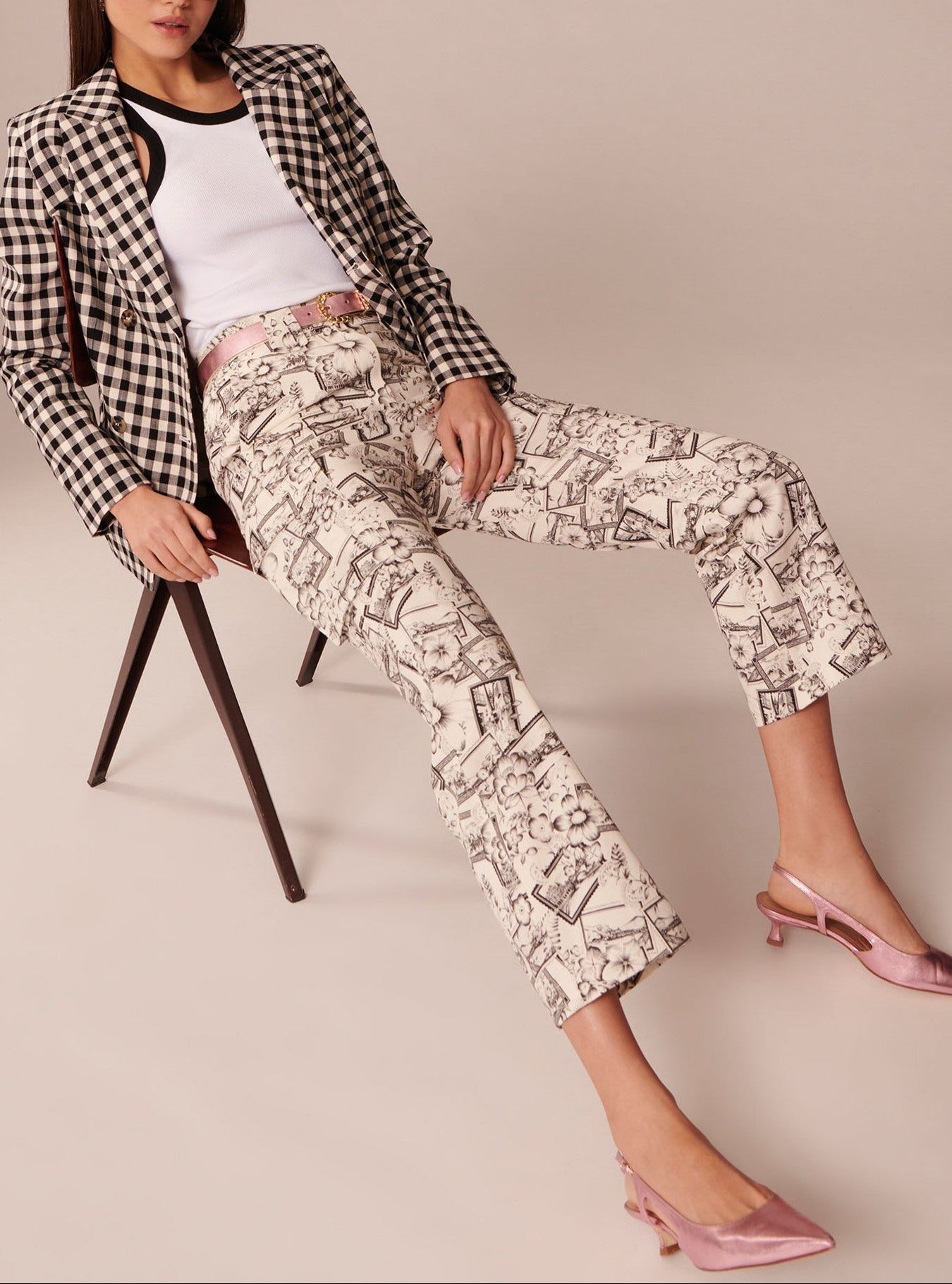 Pantalon Philippo écru imprimé en coton Faume - seconde main