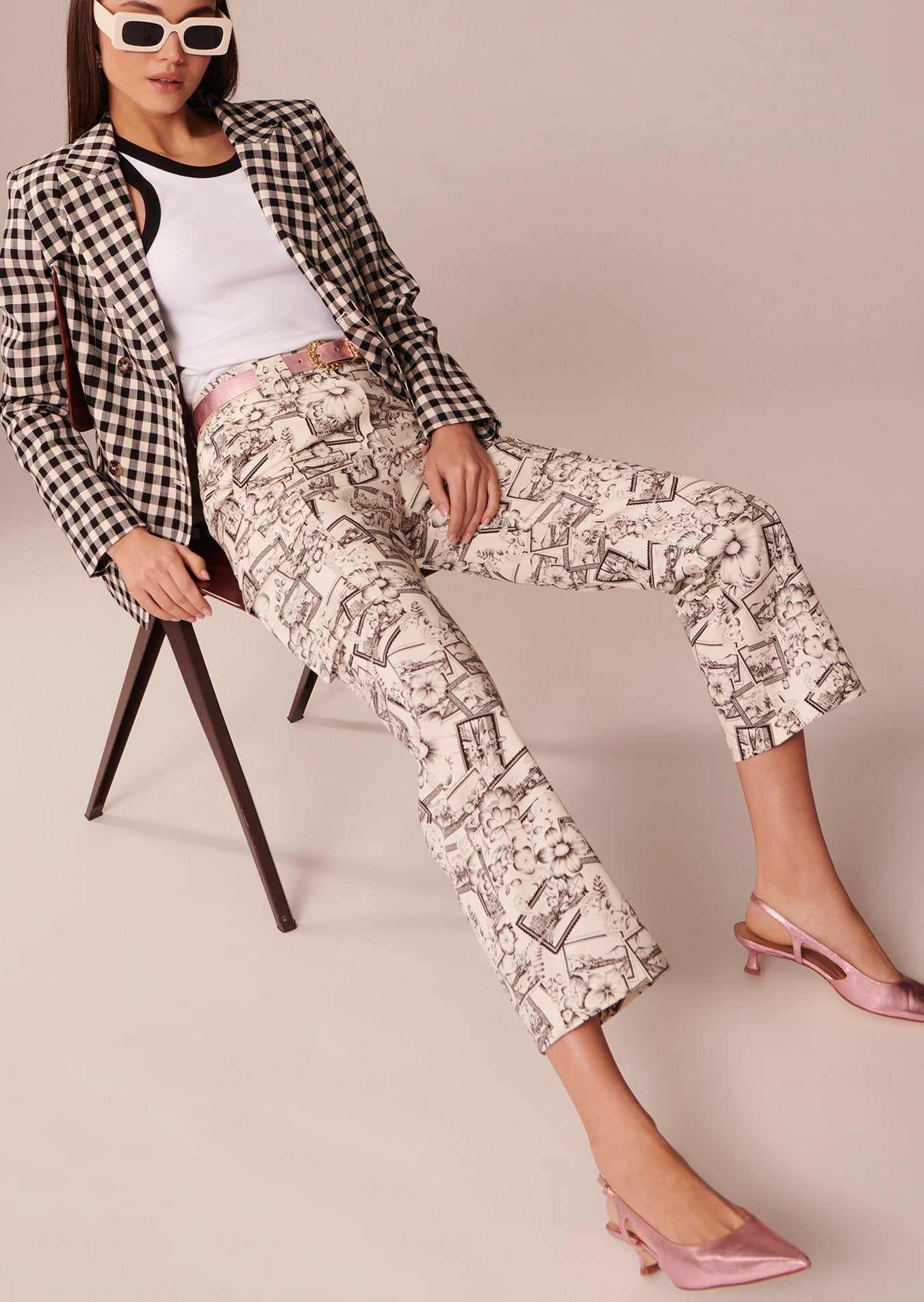 Pantalon Philippo écru imprimé en coton Faume - seconde main