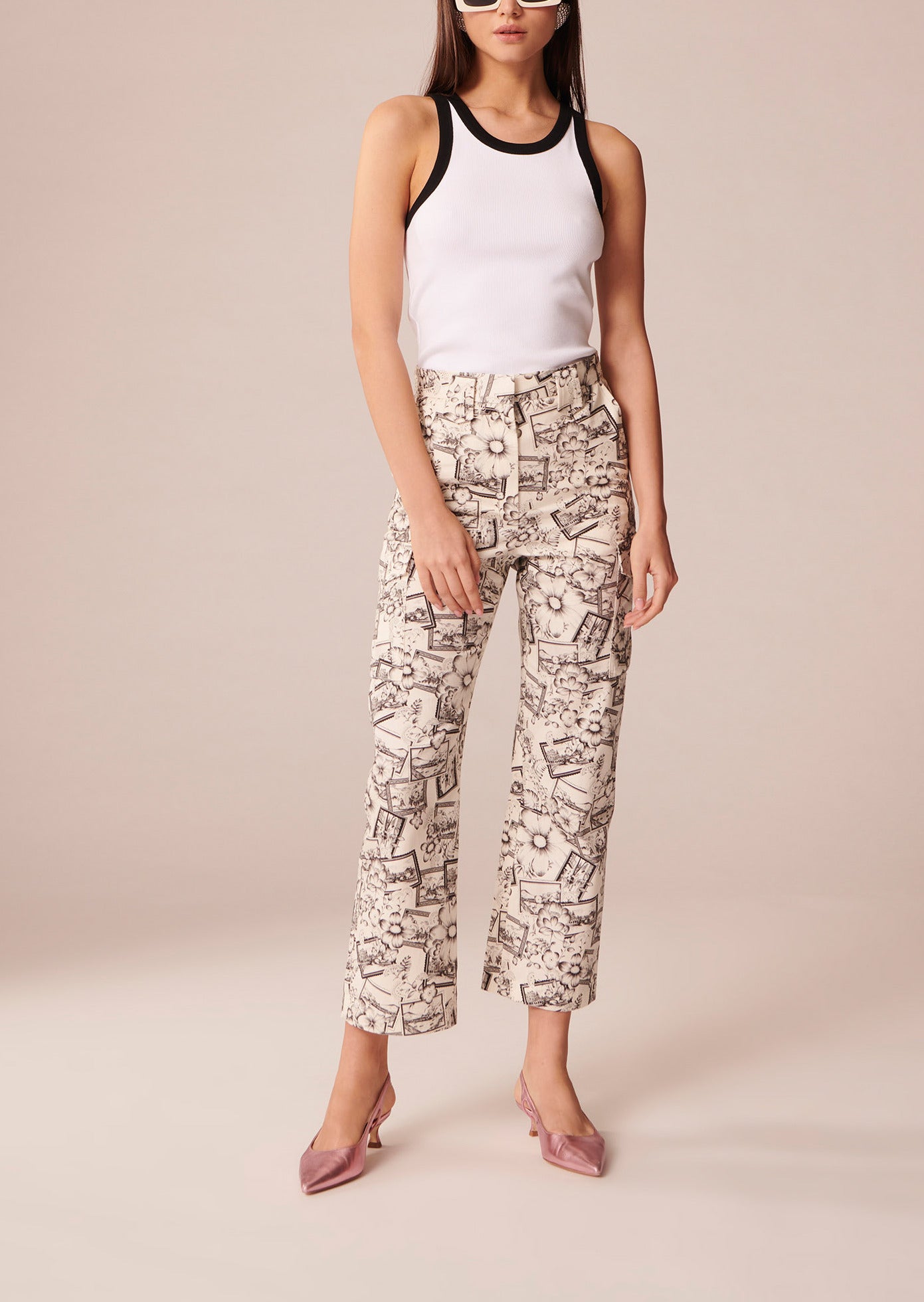 Pantalon Philippo écru imprimé en coton Faume - seconde main