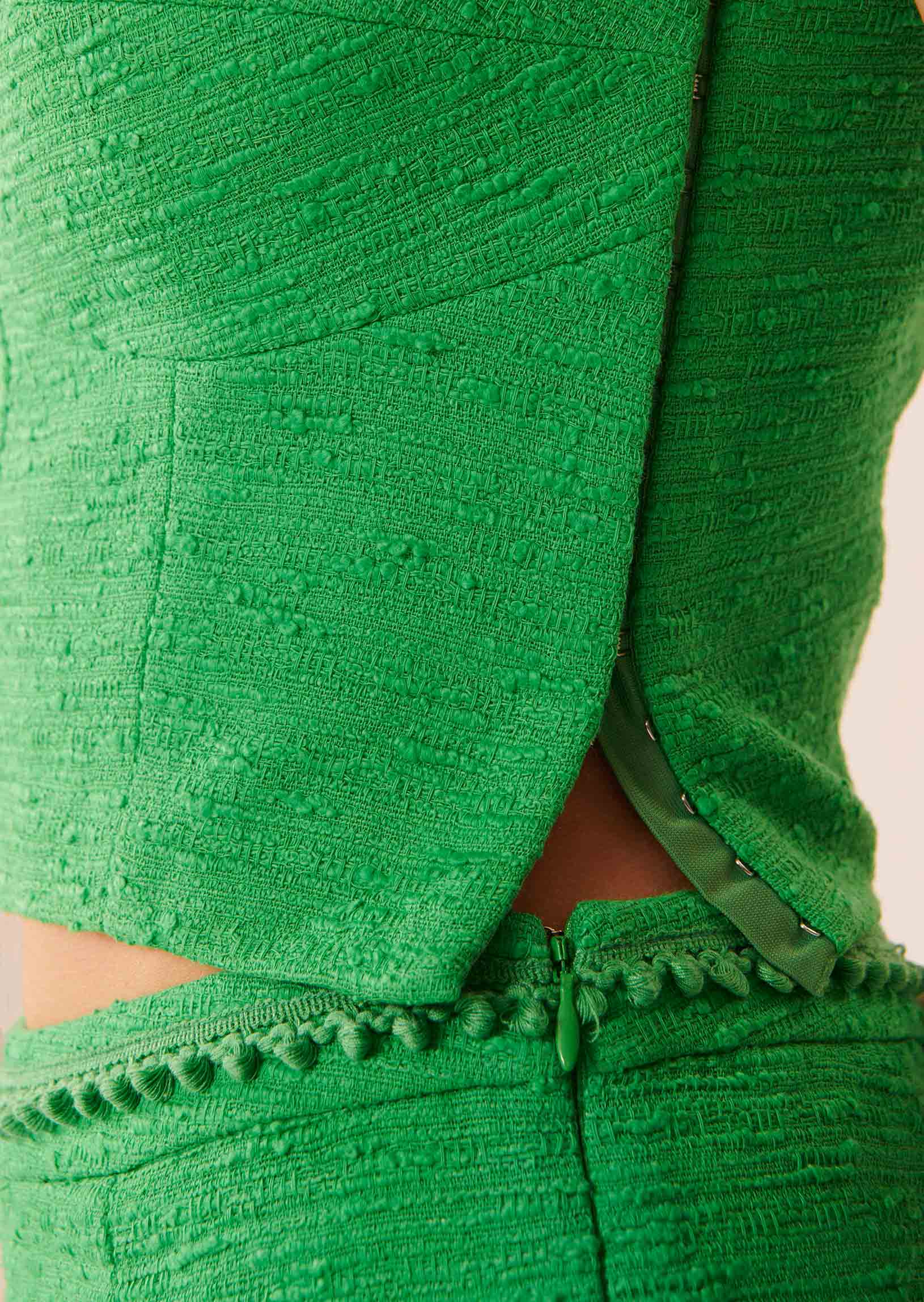 Top Tweed vert émeraude en tweed Faume - seconde main