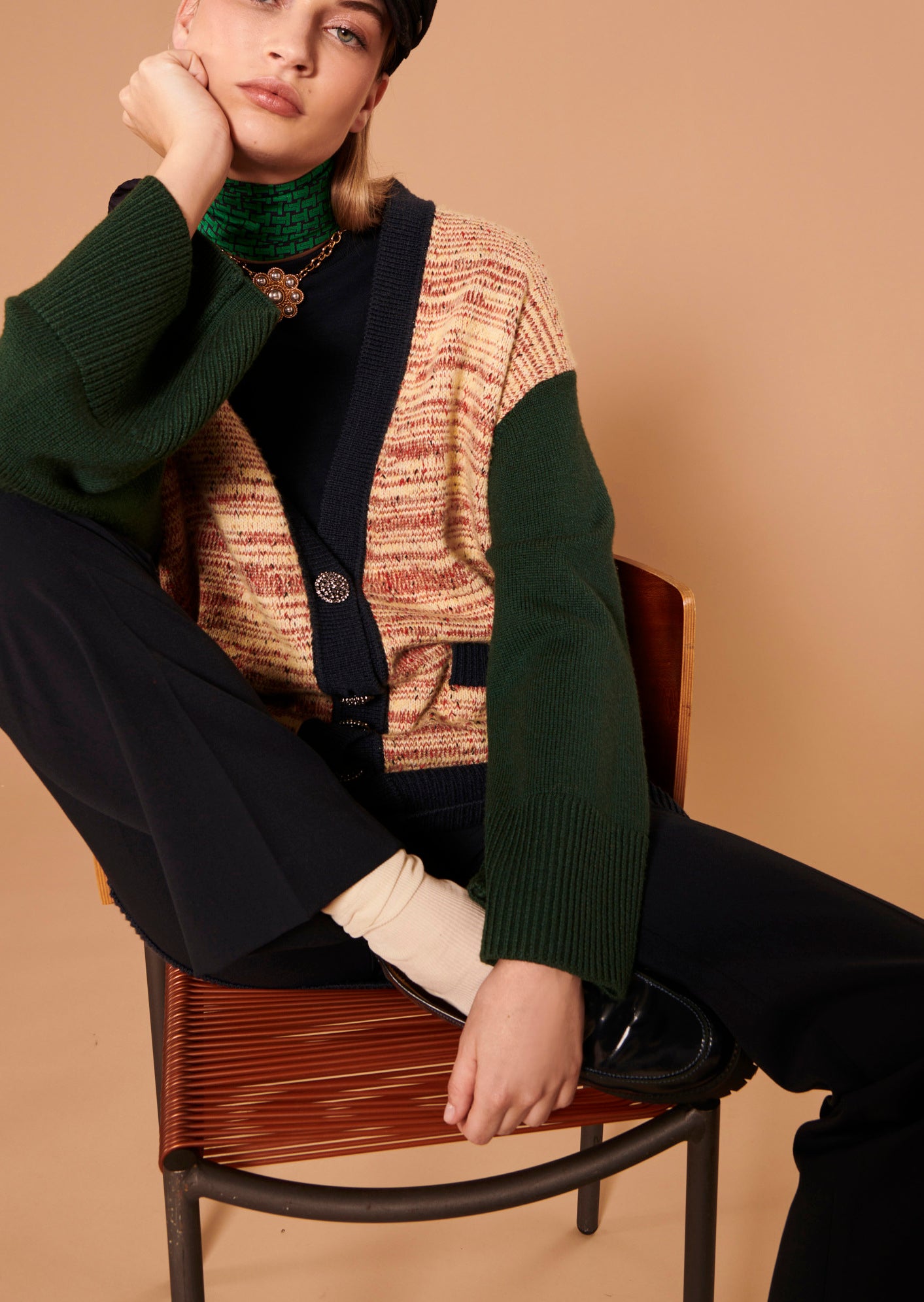 Gilet Ginger multicolore en laine Faume - seconde main