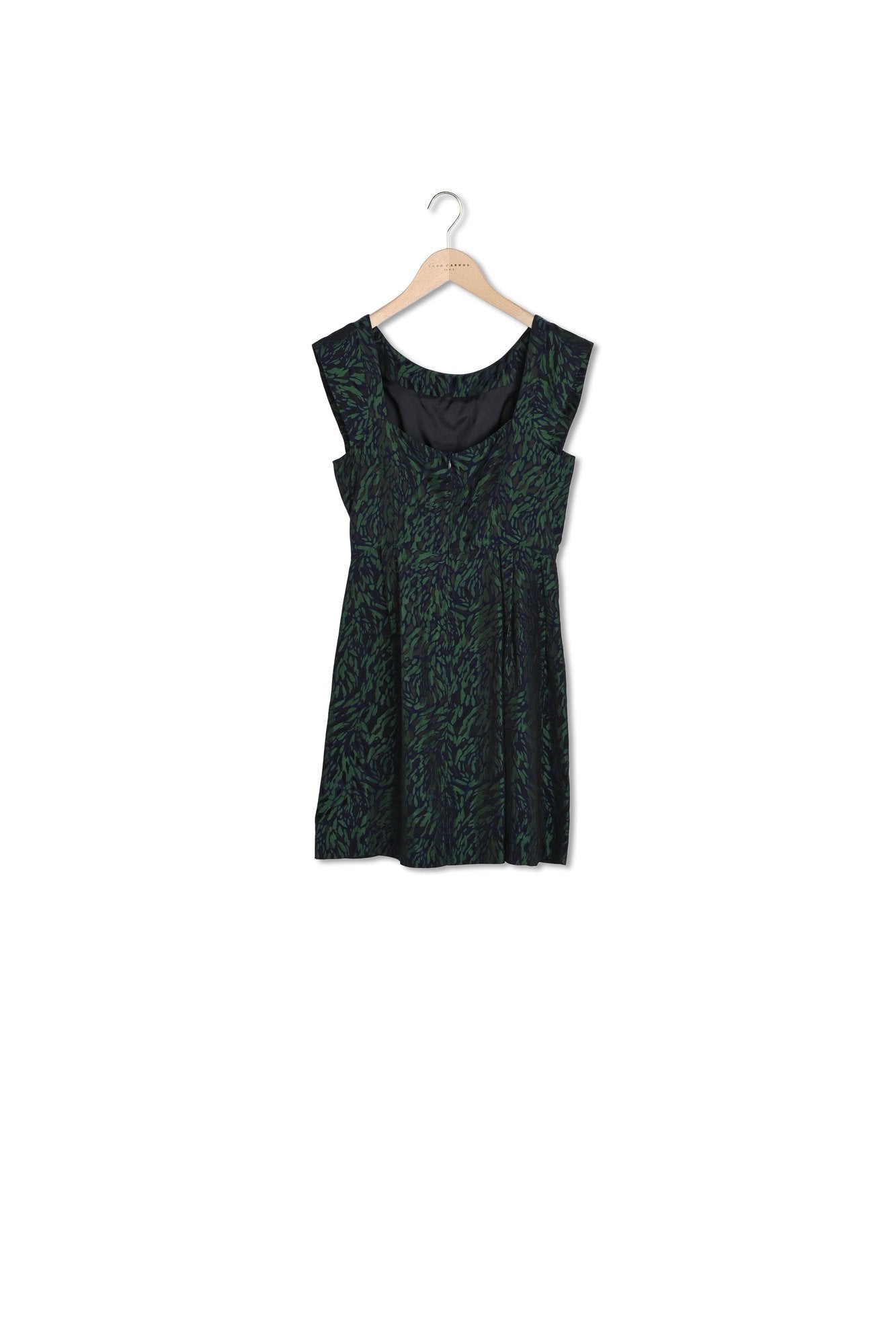 Robe Rosebud en jacquard animal bleu nuit et vert Faume - seconde main