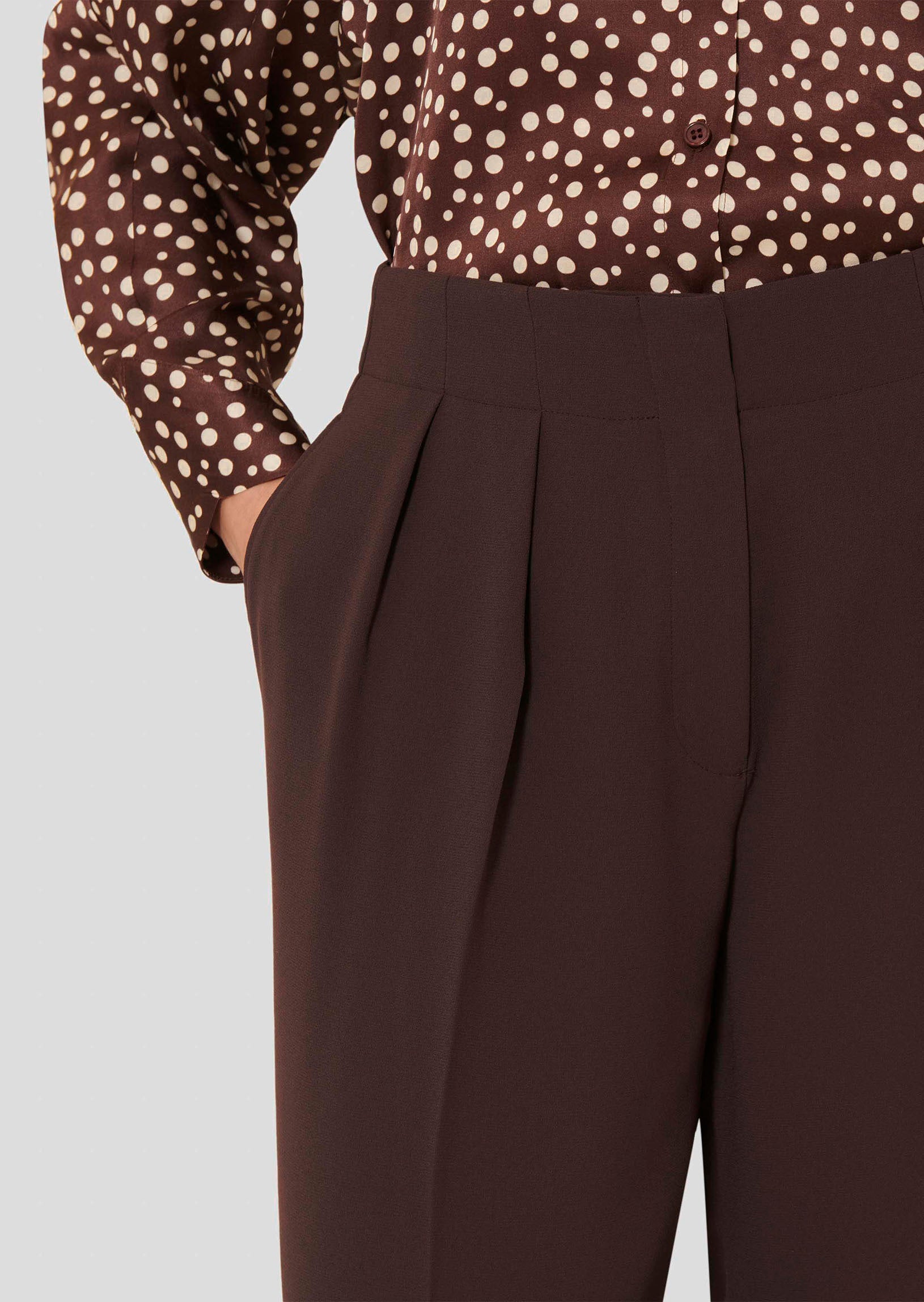 Pantalon marron en crêpe Parigi Faume - seconde main