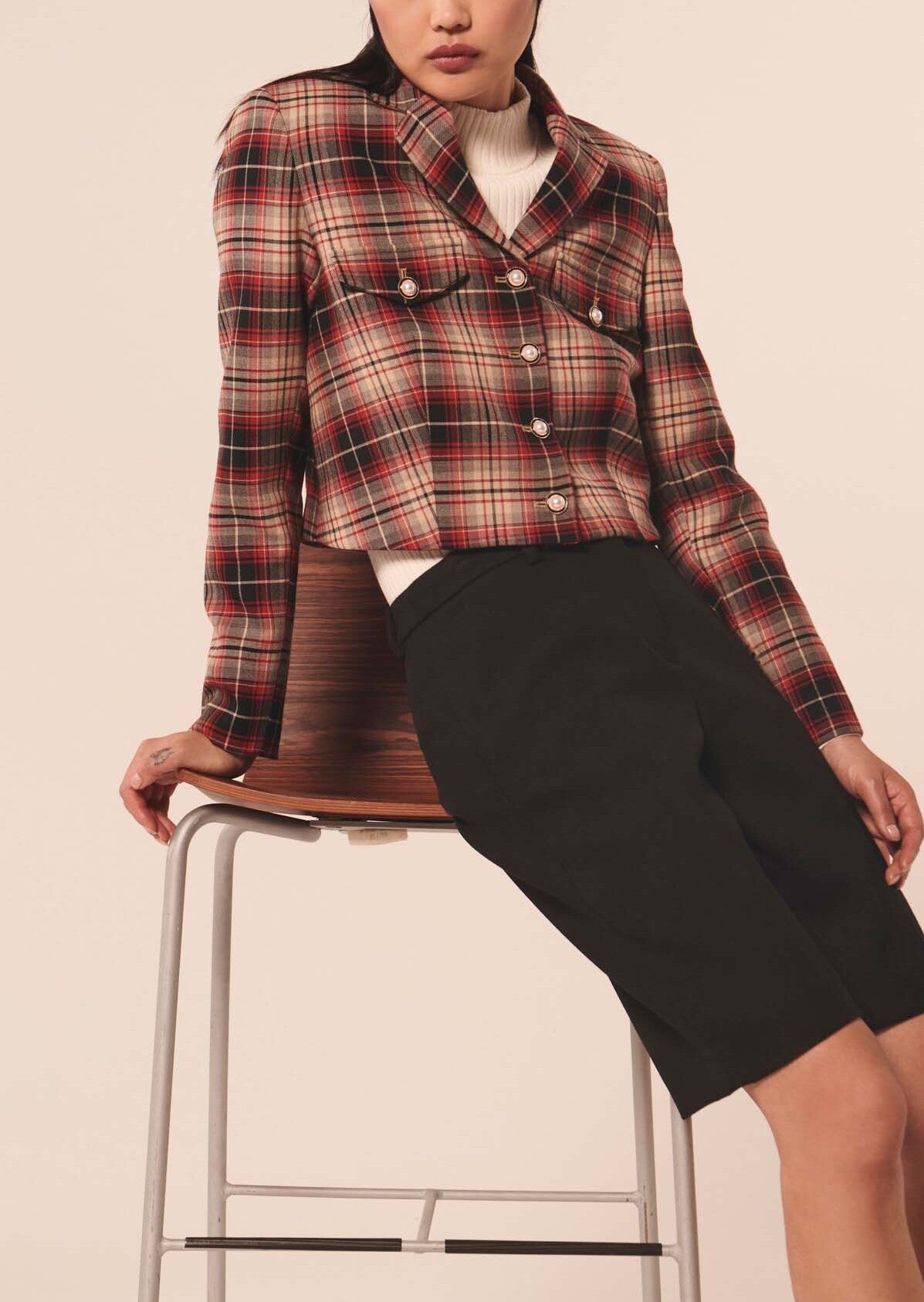 Veste Vivick rouge en tartan Faume - seconde main