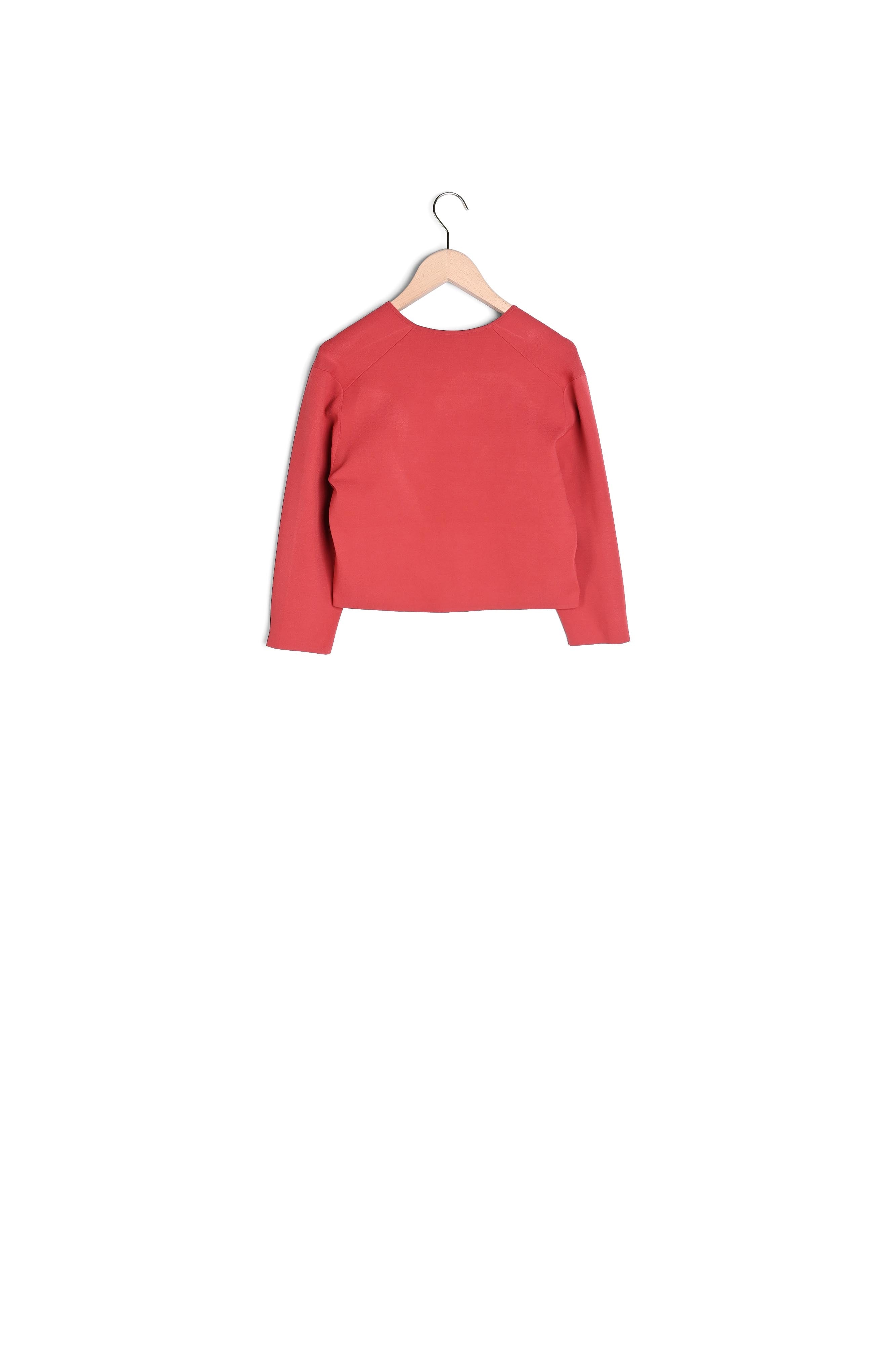 Gilet Groom bois de rose court en maille compacte Faume - seconde main