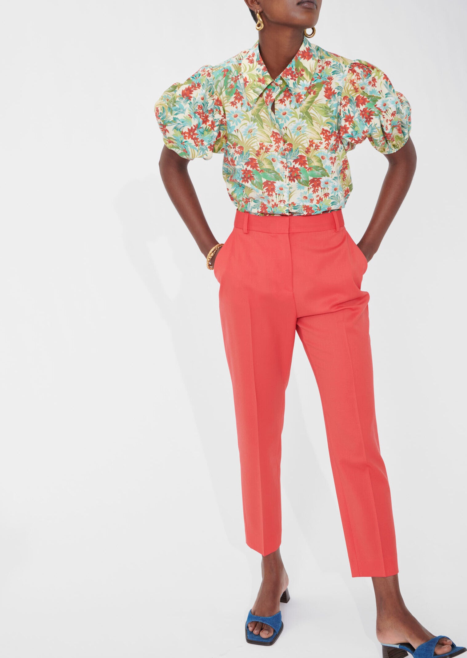 Pantalon Philippine rouge en laine froide Faume - seconde main