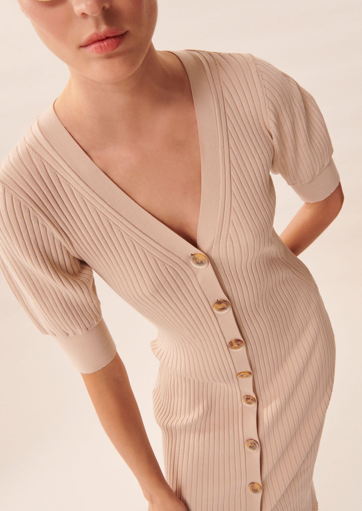 Robe Raphaelle beige en coton extrafin Faume - seconde main