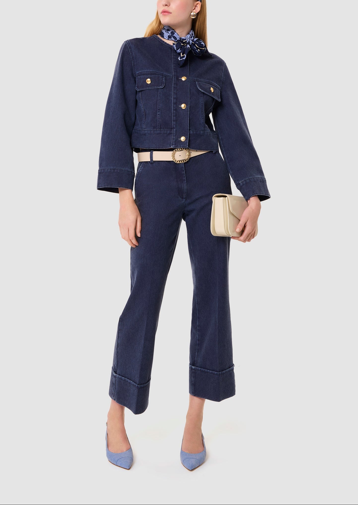 Pantalon bleu foncé en denim Pierre Faume - seconde main