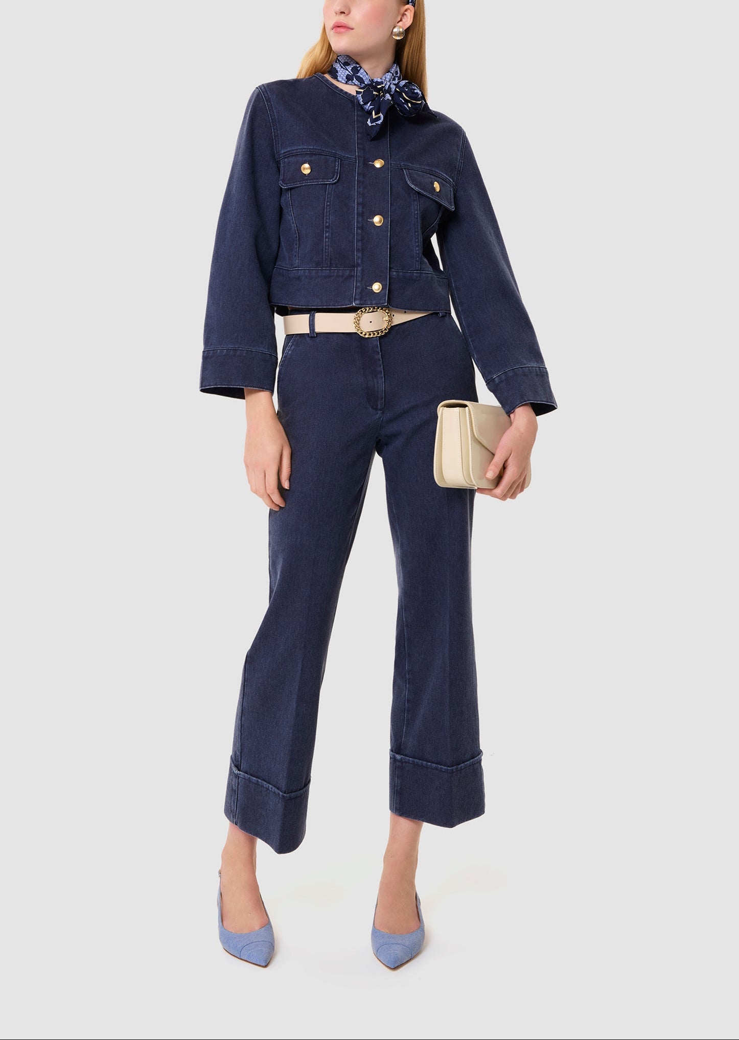 Pantalon bleu foncé en denim Pierre Faume - seconde main