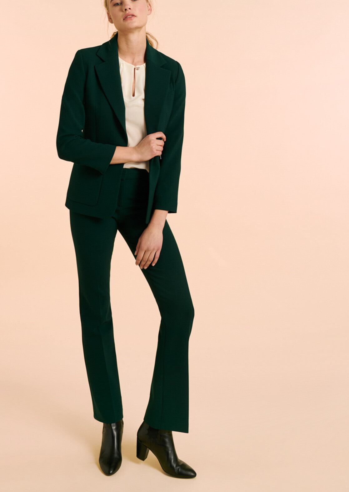 Pantalon Poppy vert bouteille en toile double Faume - seconde main