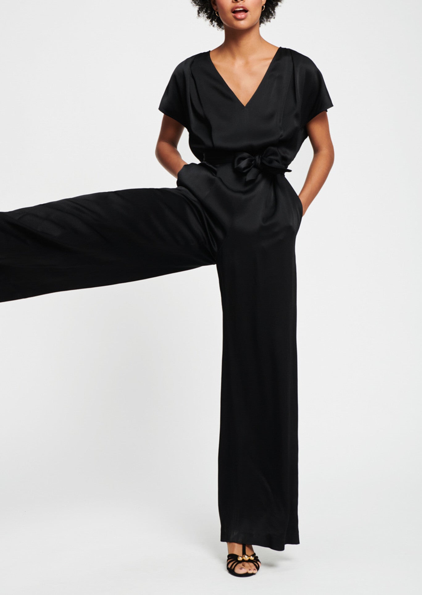 Combinaison noire satinée Faume - seconde main