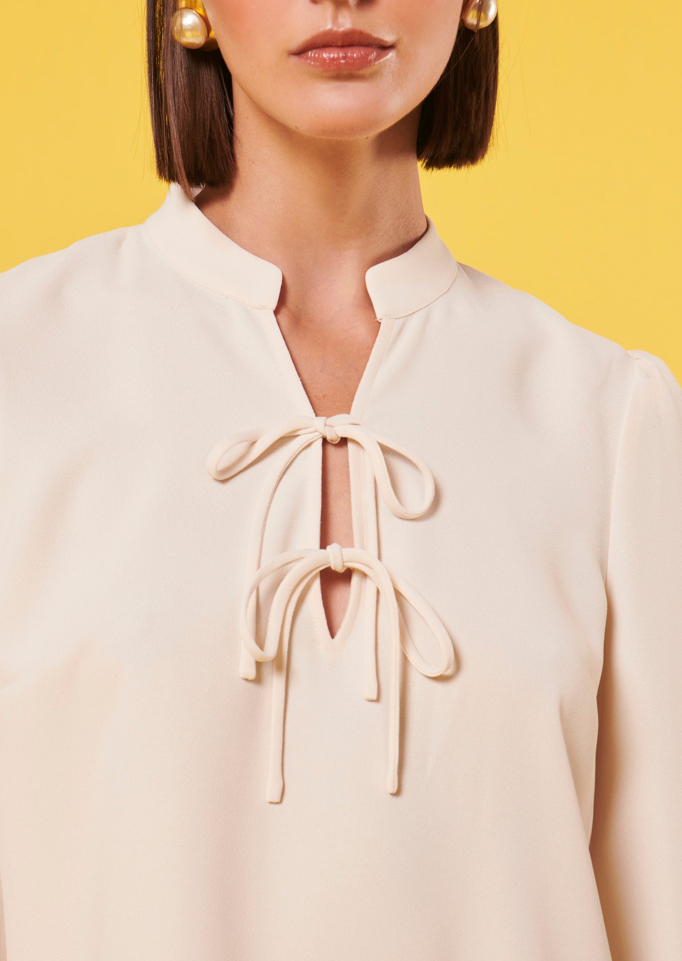 Top Toulouse écru en crêpe Faume - seconde main