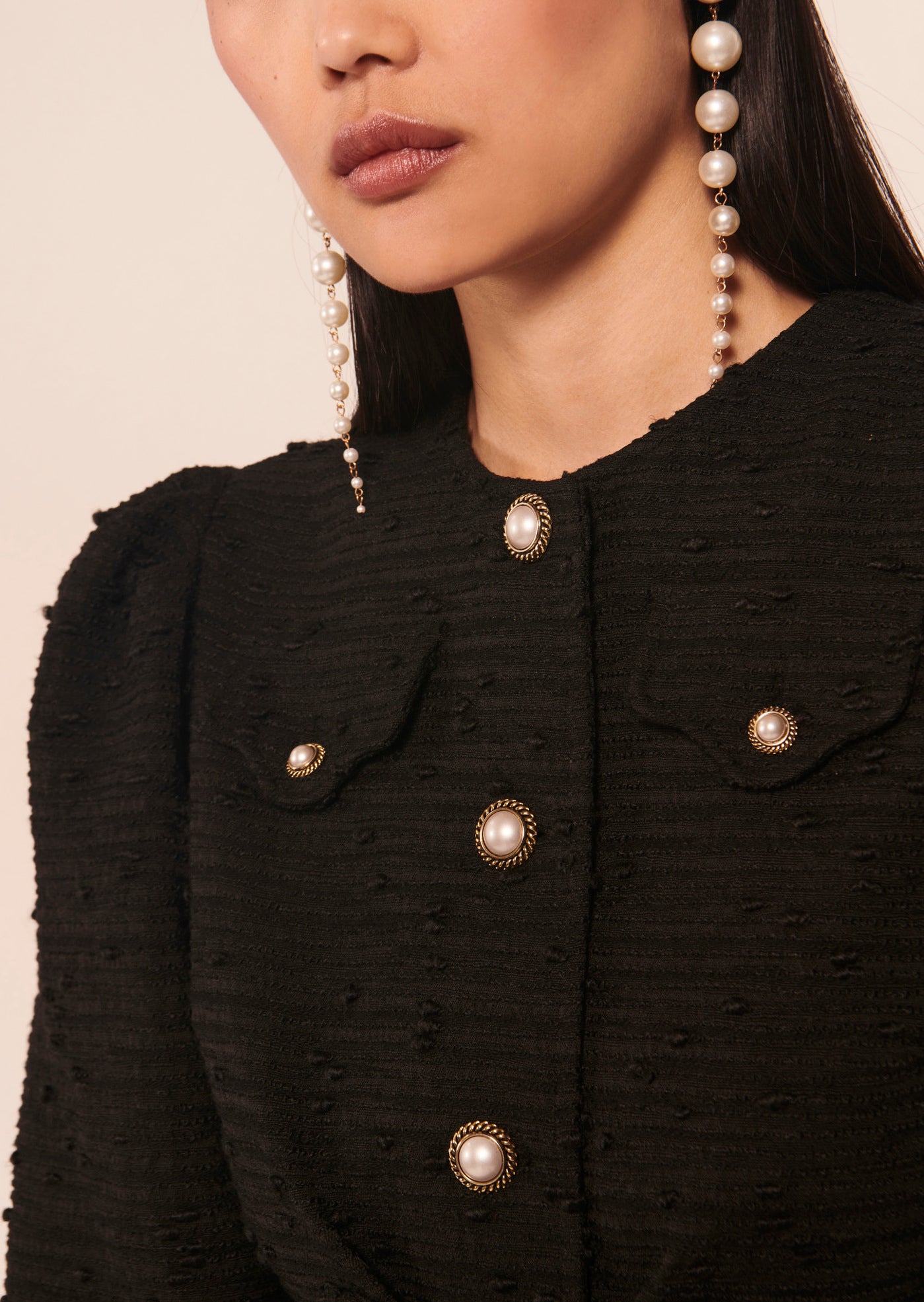 Robe Rosel noire en tweed Faume - seconde main