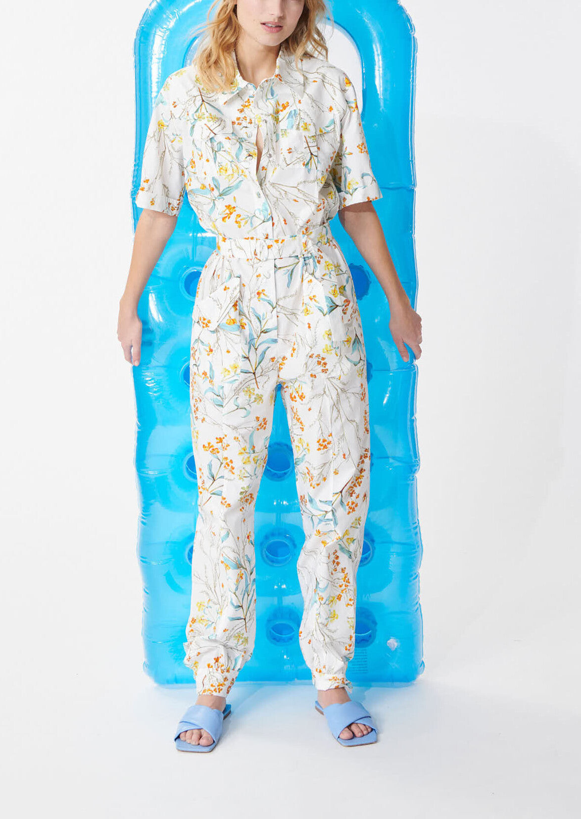 Combinaison Cosma blanche imprimé fleuri en popeline de coton Faume - seconde main