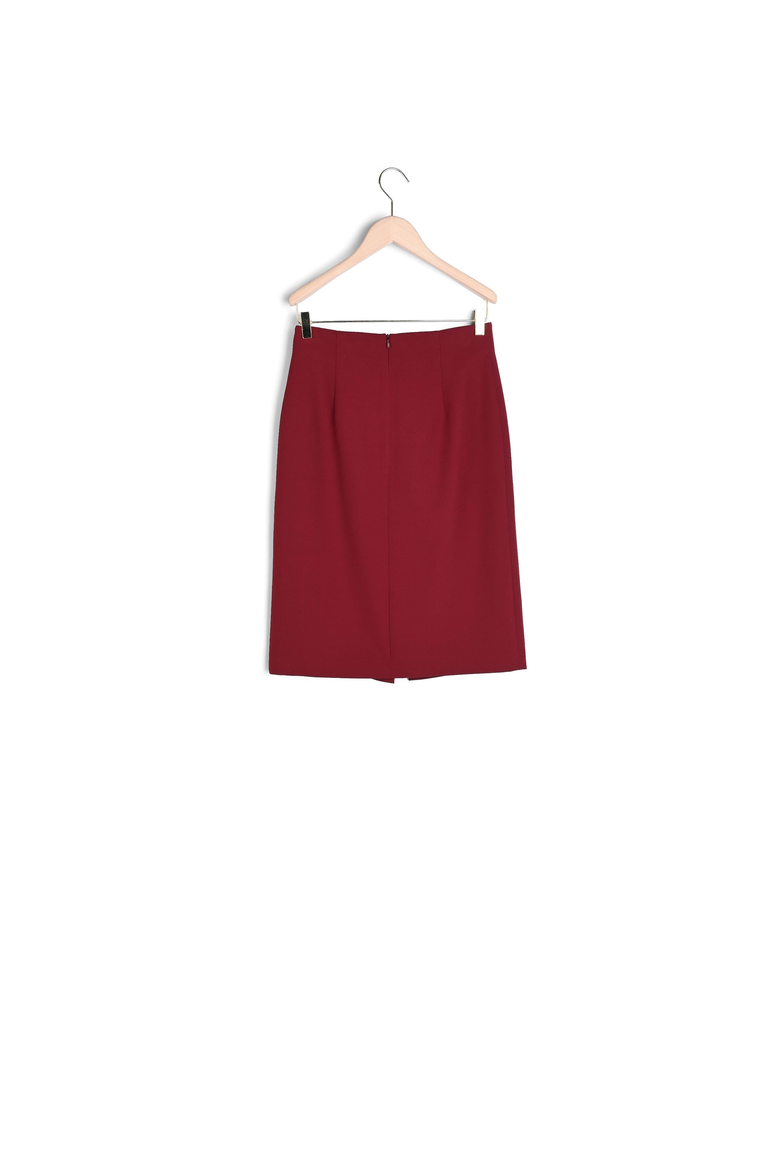 Jupe Johanne bordeaux mi-longue en toile gabardine Faume - seconde main